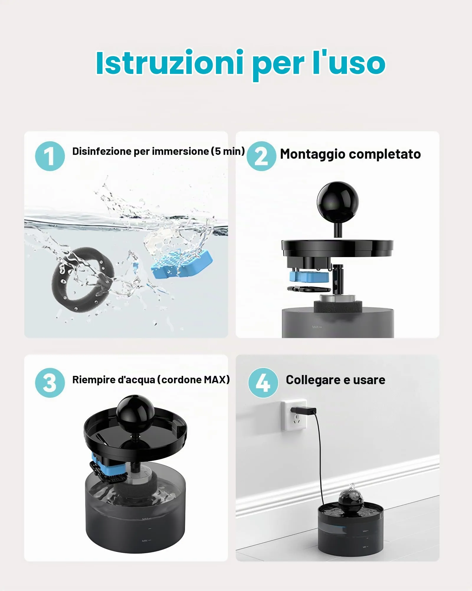GOOSTOO Filtri per Fontanella per Gatti, 6 Filtri a Carbone e 6 Filtri a Spugna - immagine 3