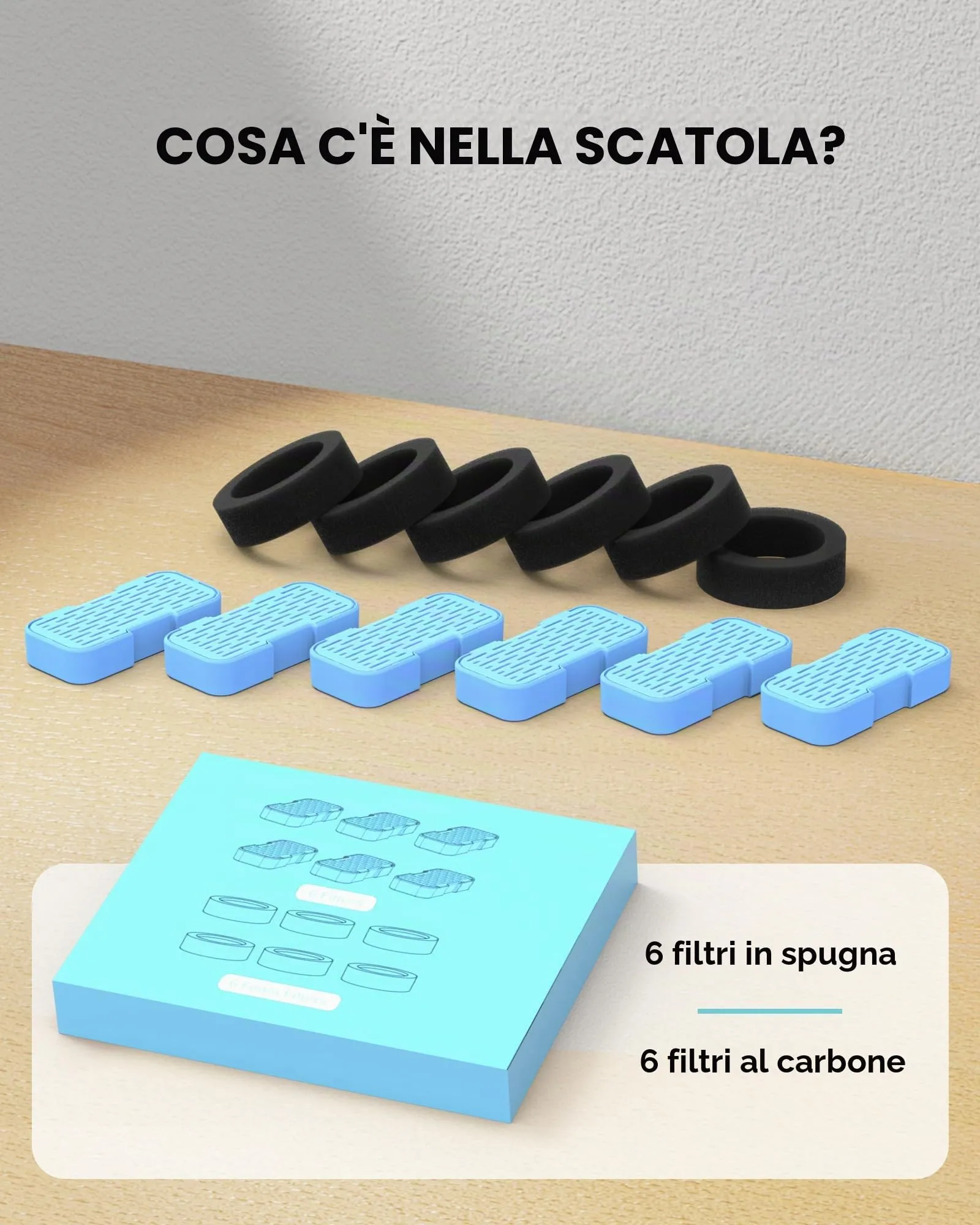 GOOSTOO Filtri per Fontanella per Gatti, 6 Filtri a Carbone e 6 Filtri a Spugna - immagine 7