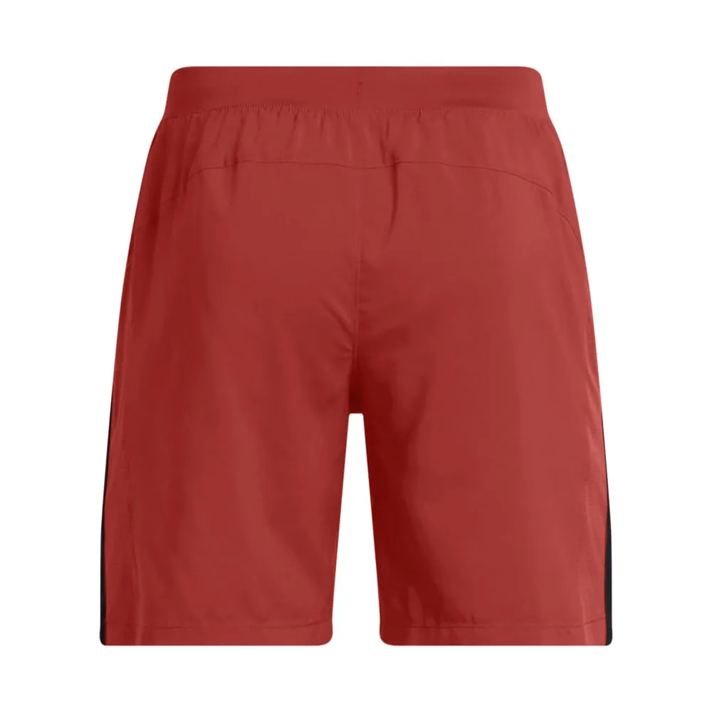 Under Armour Launch Stretch Woven 7" Pantaloncini da Uomo - Arancione Terra/Nero/Riflettente - 3XL Tall - immagine 4