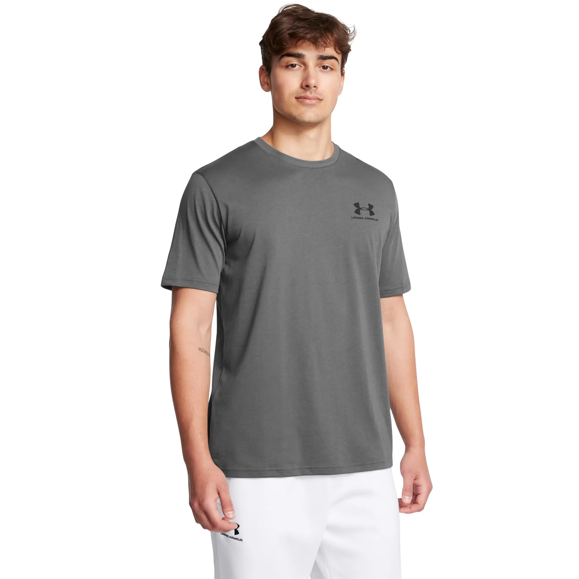 Under Armour Men's Left Chest Logo T-Shirt Castlerock/Black XS - immagine 2