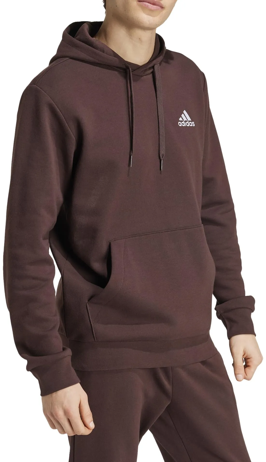 adidas Essentials Fleece Hoodie - Shadow Brown, S Uomo - immagine 6