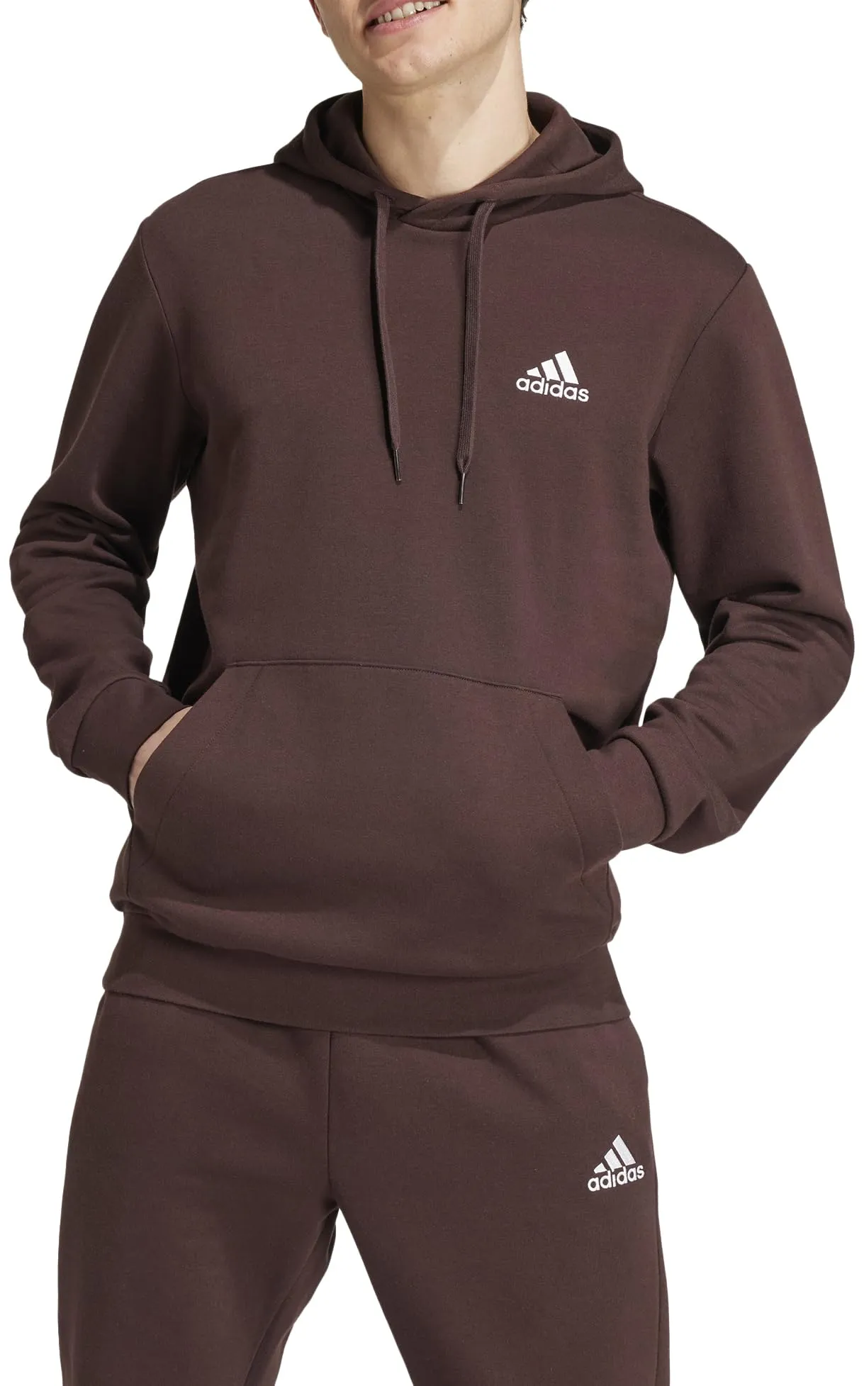adidas Essentials Fleece Hoodie, Shadow Brown, XS Uomo - immagine 3