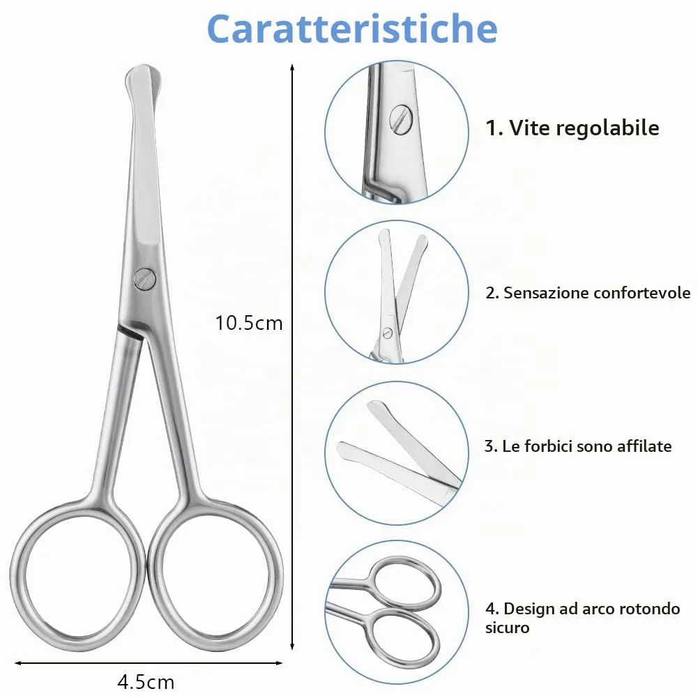 Adiwo Forbici per Animali in Acciaio Inossidabile, 10,5 cm, Punta Arrotondata per Toelettatura - immagine 2