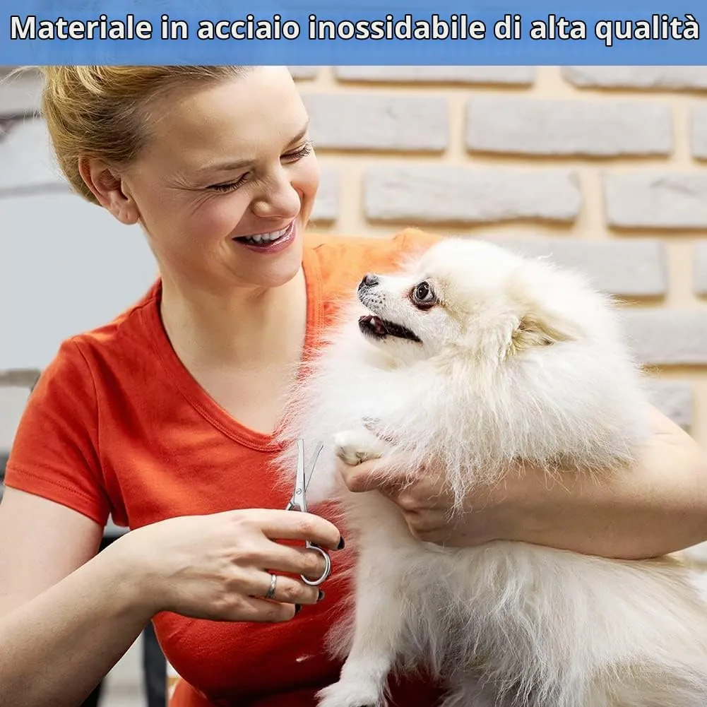 Adiwo Forbici per Animali in Acciaio Inossidabile, 10,5 cm, Punta Arrotondata per Toelettatura - immagine 3