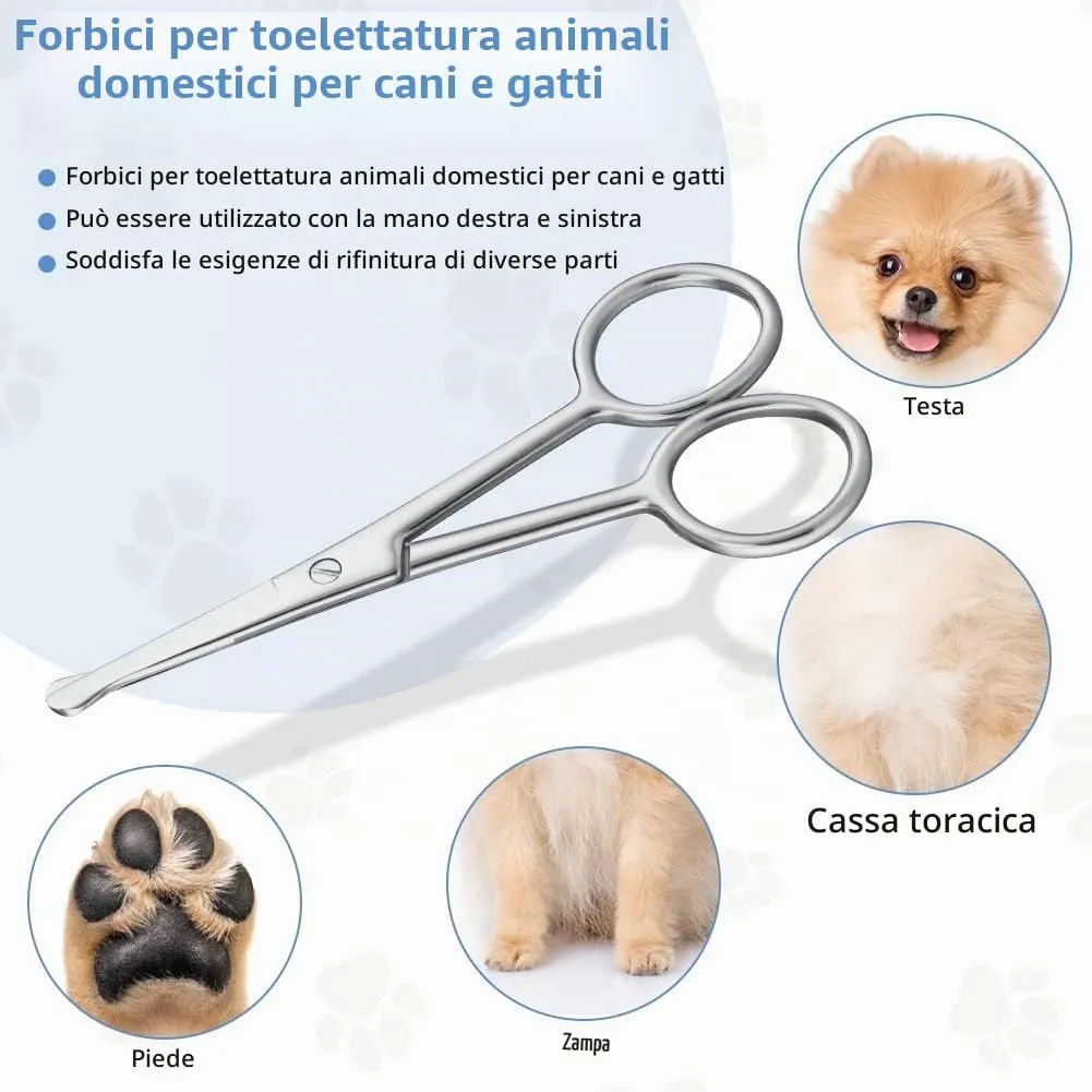 Adiwo Forbici per Animali in Acciaio Inossidabile, 10,5 cm, Punta Arrotondata per Toelettatura - immagine 5
