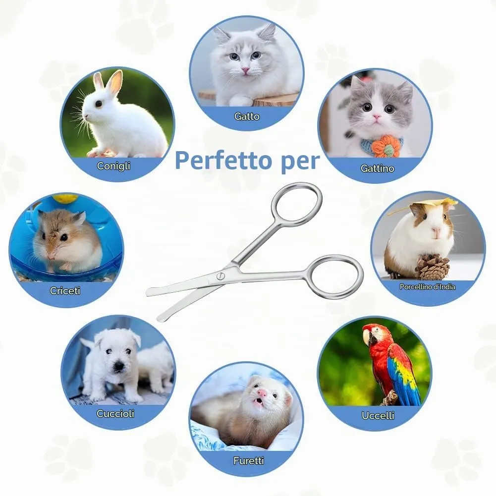 Adiwo Forbici per Animali in Acciaio Inossidabile, 10,5 cm, Punta Arrotondata per Toelettatura - immagine 6