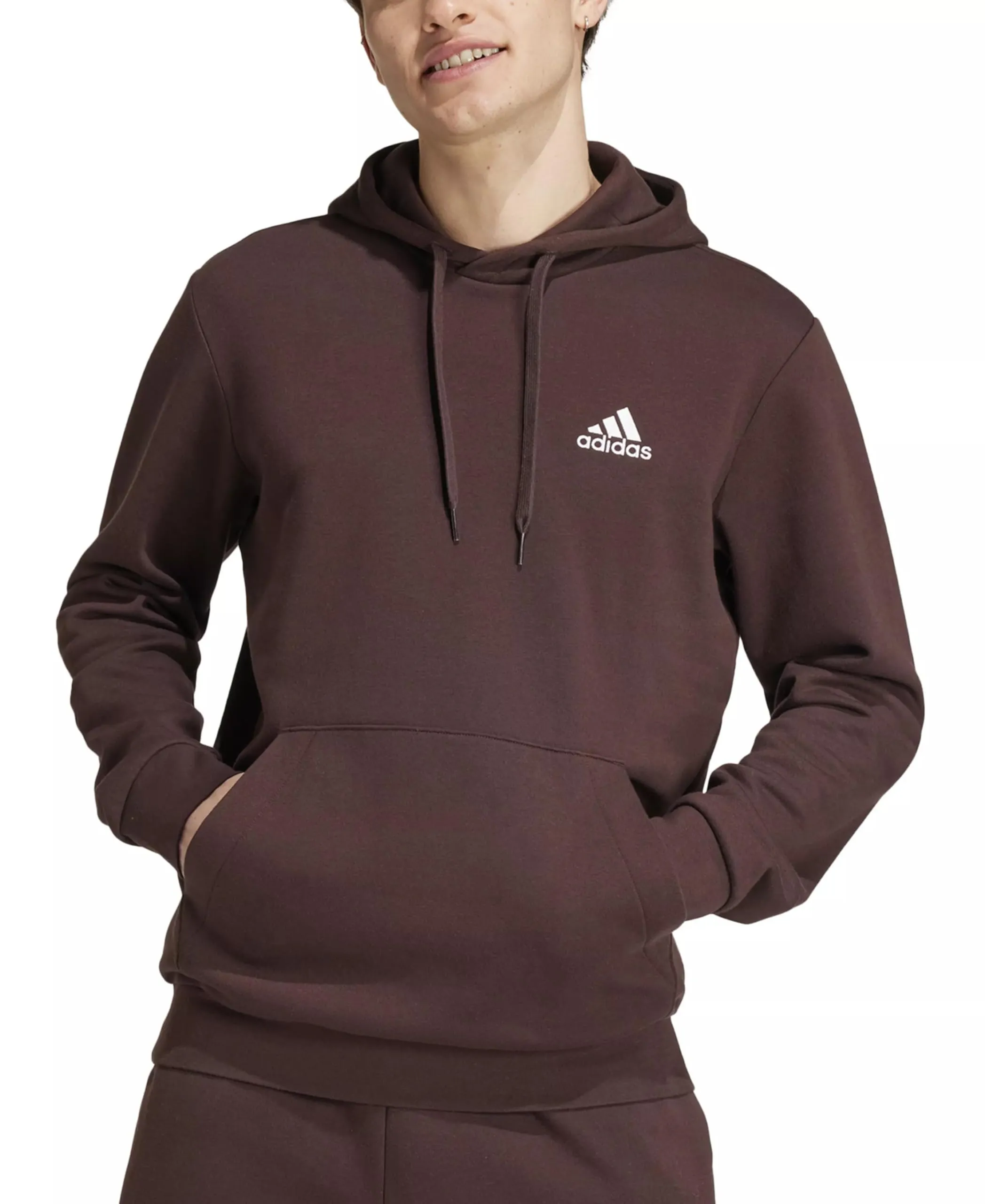Adidas Three Stripe Life Maglietta Classica da Uomo, Marrone Ombra, S - immagine 2