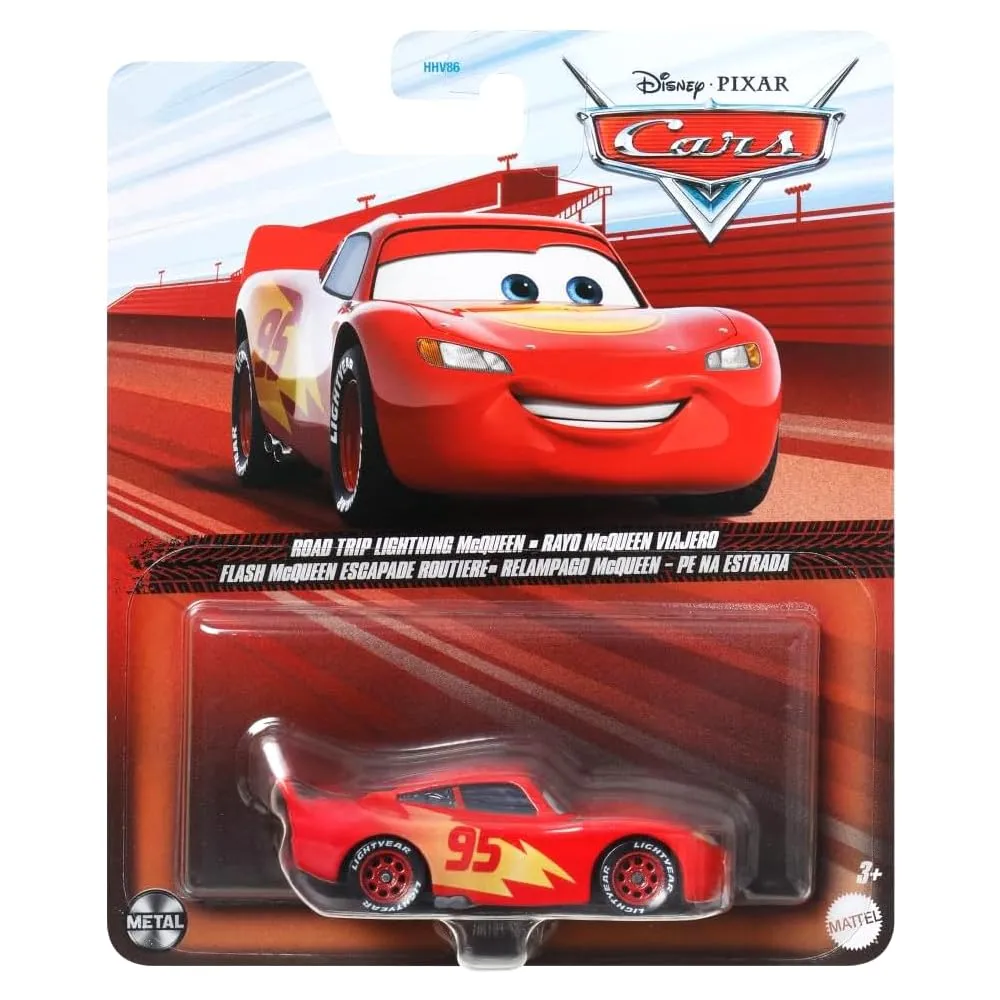 Mattel Disney Cars Racing Style 1:55 Die-Cast Vehicle DXV29N Road Trip Lightning McQueen - immagine 3