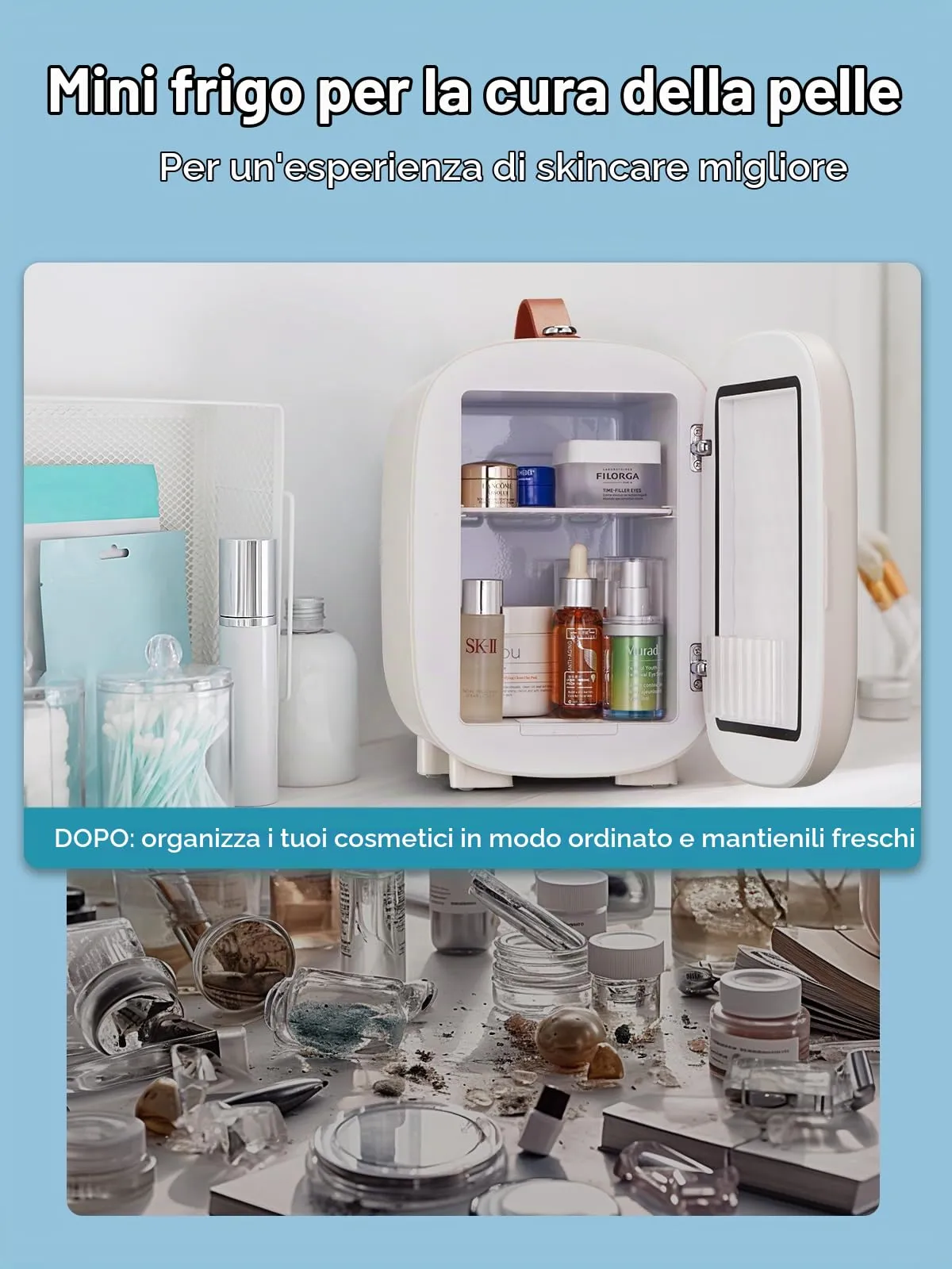 FOHERE Mini Frigo 5L, Refrigeratore e Scaldavivande Termoelettrico, Portatile 220V CA/12V CC - immagine 3