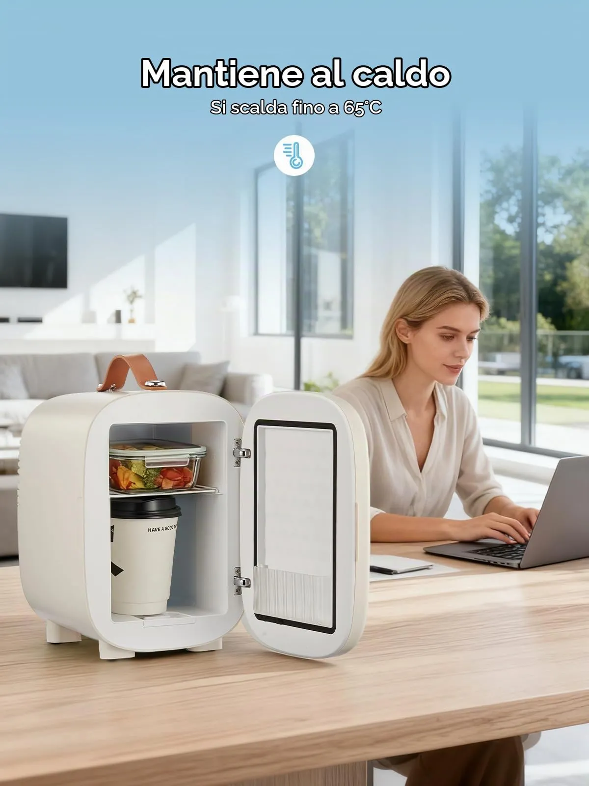 FOHERE Mini Frigo 5L, Refrigeratore e Scaldavivande Termoelettrico, Portatile 220V CA/12V CC - immagine 4