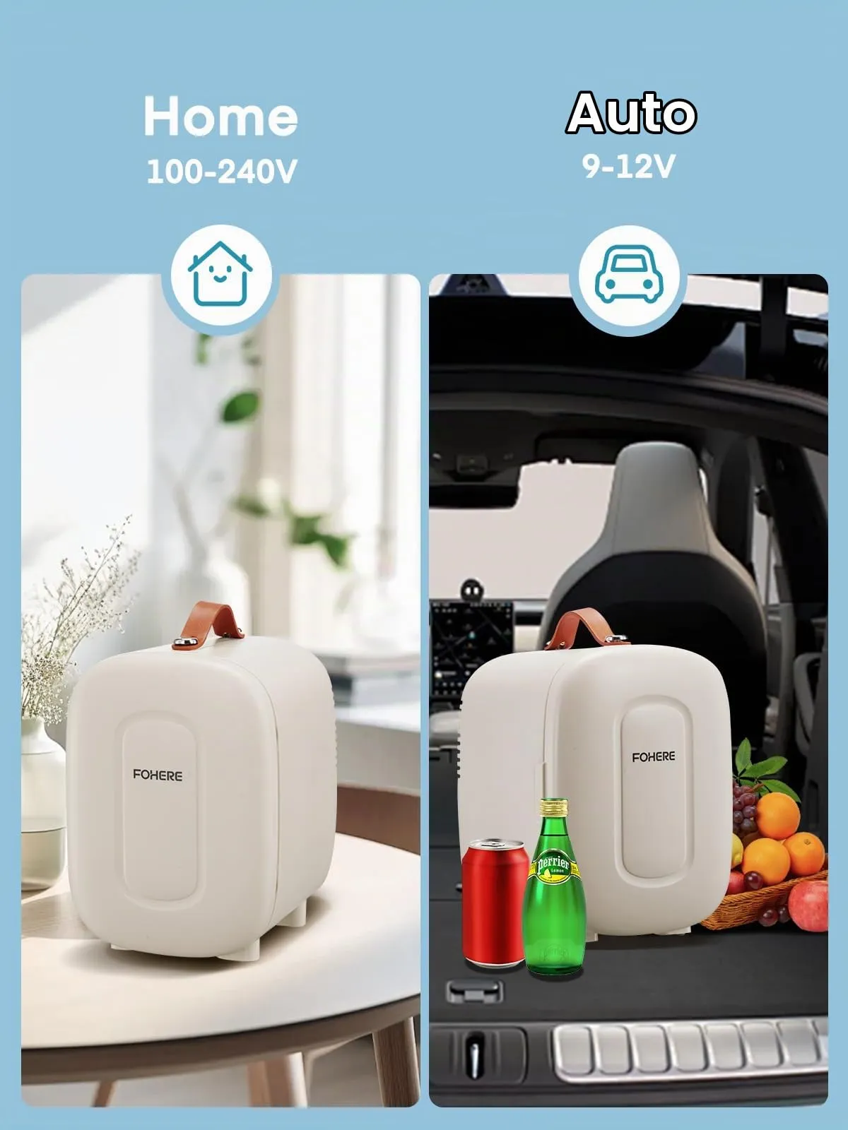 FOHERE Mini Frigo 5L, Refrigeratore e Scaldavivande Termoelettrico, Portatile 220V CA/12V CC - immagine 9