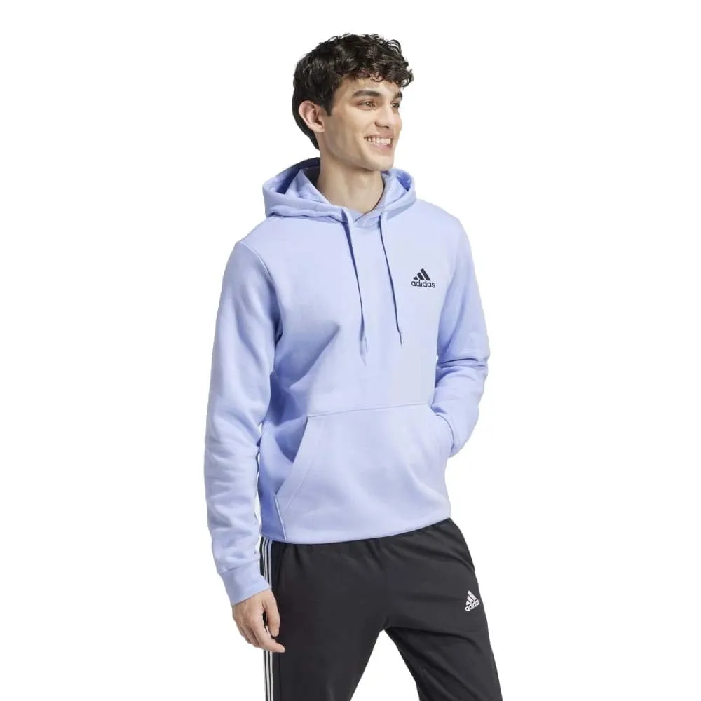 Adidas Felpa con Cappuccio da Uomo in Pile con Logo Grande, Scintilla Blu, M - immagine 4