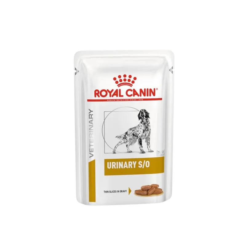 Royal Canin Veterinary Urinary s/o per cani, Pezzi fini in salsa, 4 x 12 x 100 g - immagine 2
