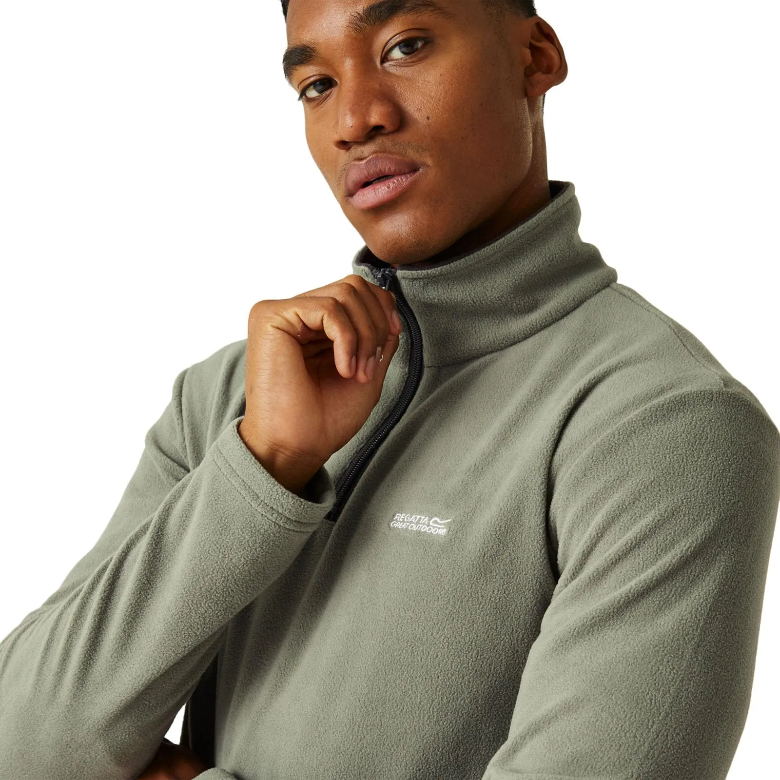 Regatta Men's Thompson Half Zip Fleece Pullover Jacket, Agave Green/Ash - immagine 5