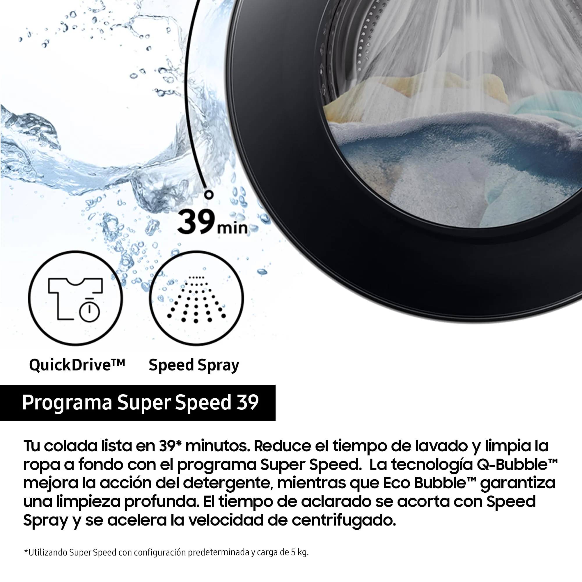 Samsung WW11DB7B34GWU3 Lavatrice AI EcoBubble 11 kg Classe A-20% Bianco - immagine 6