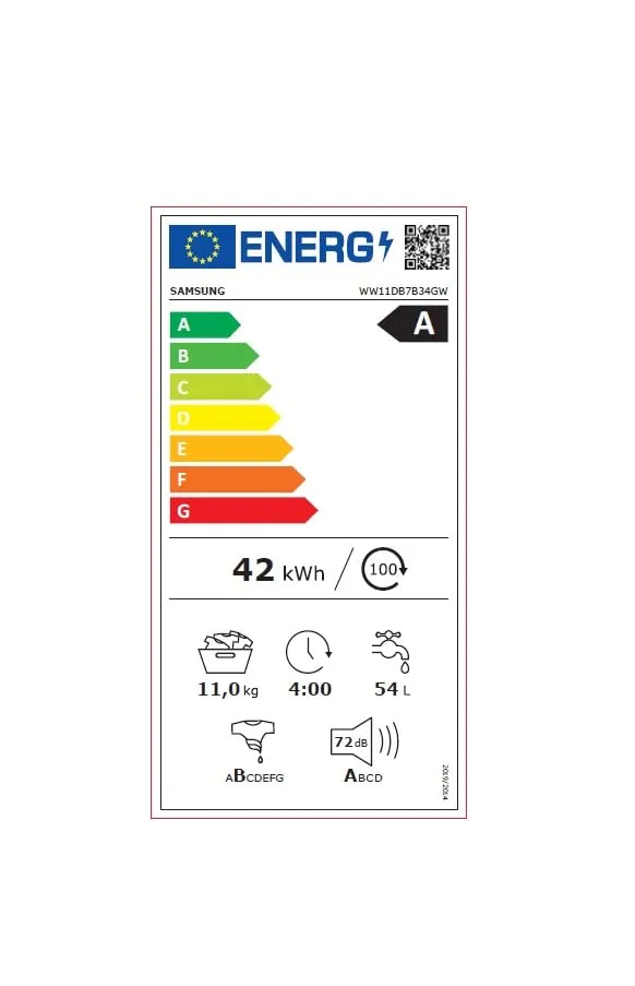 Samsung WW11DB7B34GWU3 Lavatrice AI EcoBubble 11 kg Classe A-20% Bianco - immagine 13