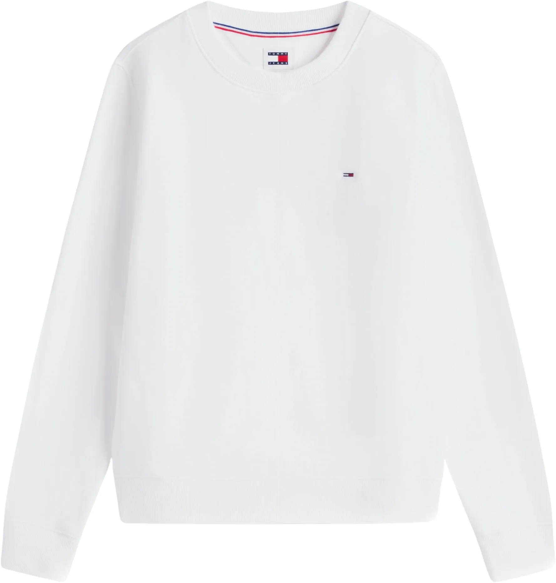 Tommy Jeans Tjw Reg S Flag Crew DW0DW19959 Felpa Pullover Donna, White, M - immagine 6