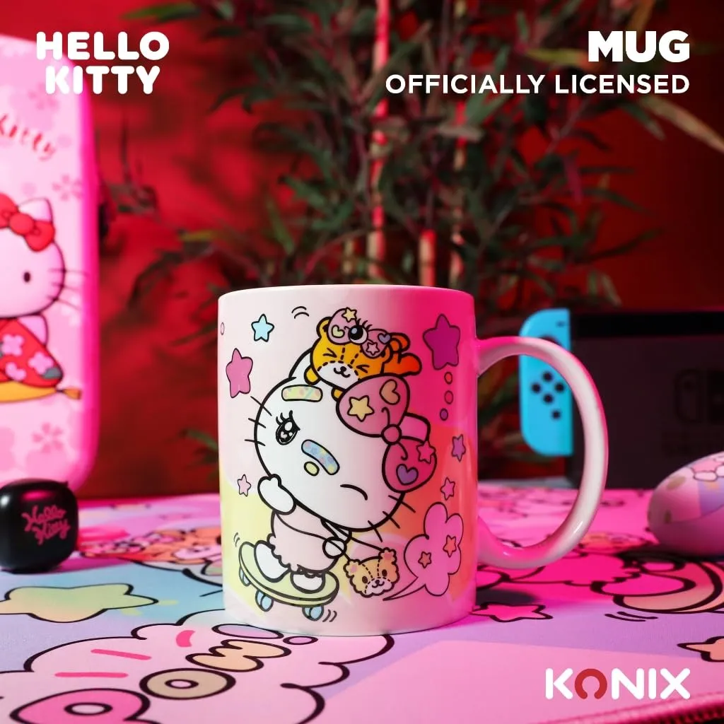 Konix Hello Kitty Tazza in ceramica, 320 ml, Design con skateboard - immagine 3