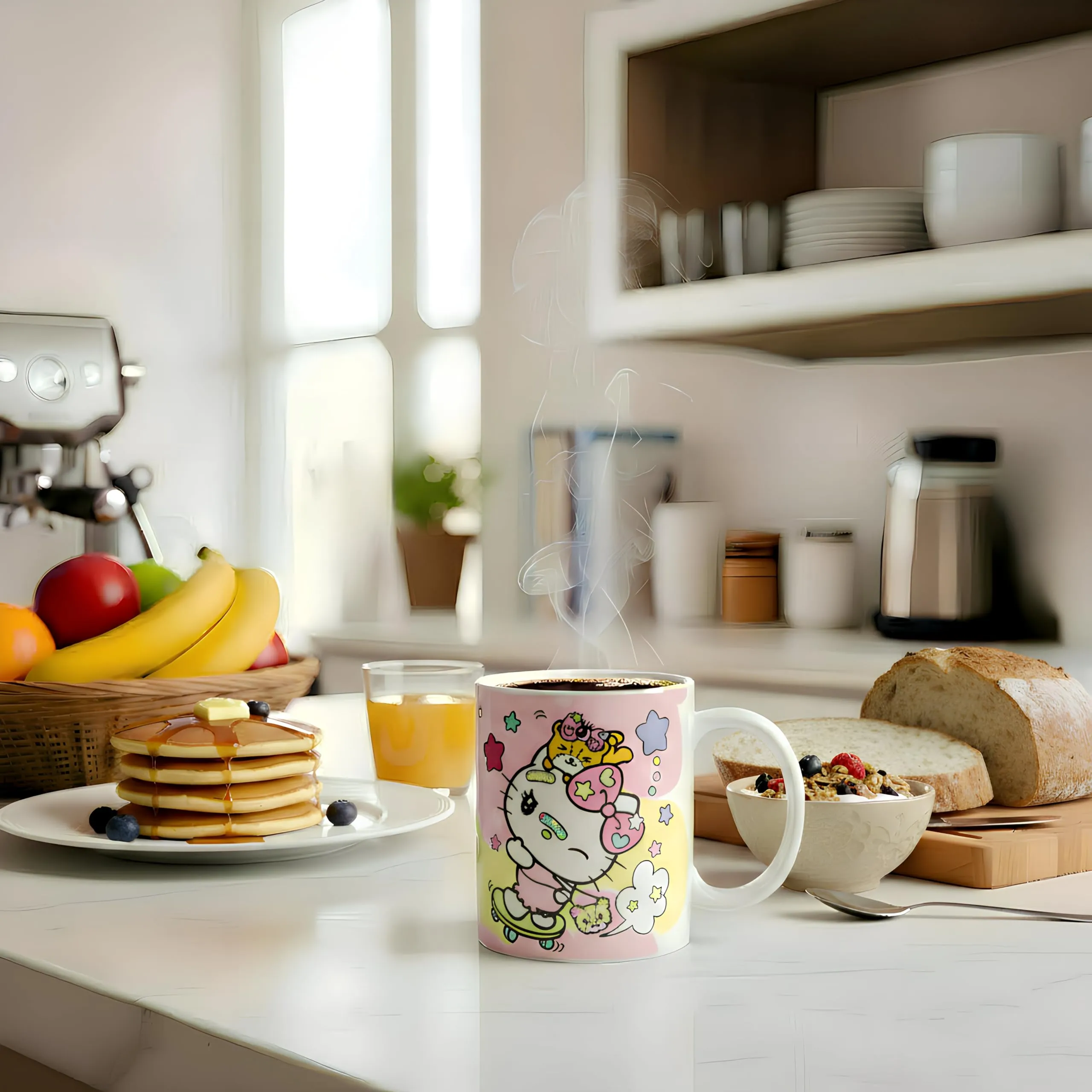 Konix Hello Kitty Tazza in ceramica, 320 ml, Design con skateboard - immagine 7