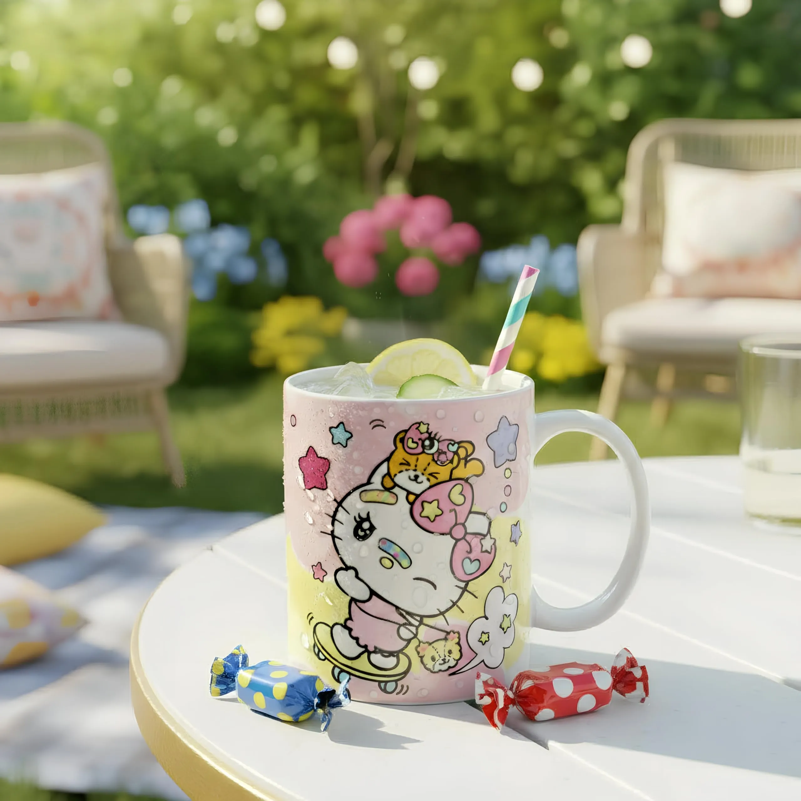 Konix Hello Kitty Tazza in ceramica, 320 ml, Design con skateboard - immagine 8