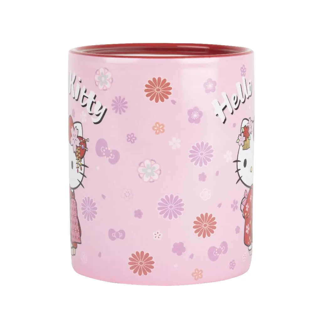 Konix Hello Kitty Tazza Termoreattiva Design Kimono Rosso 320 ml - immagine 3