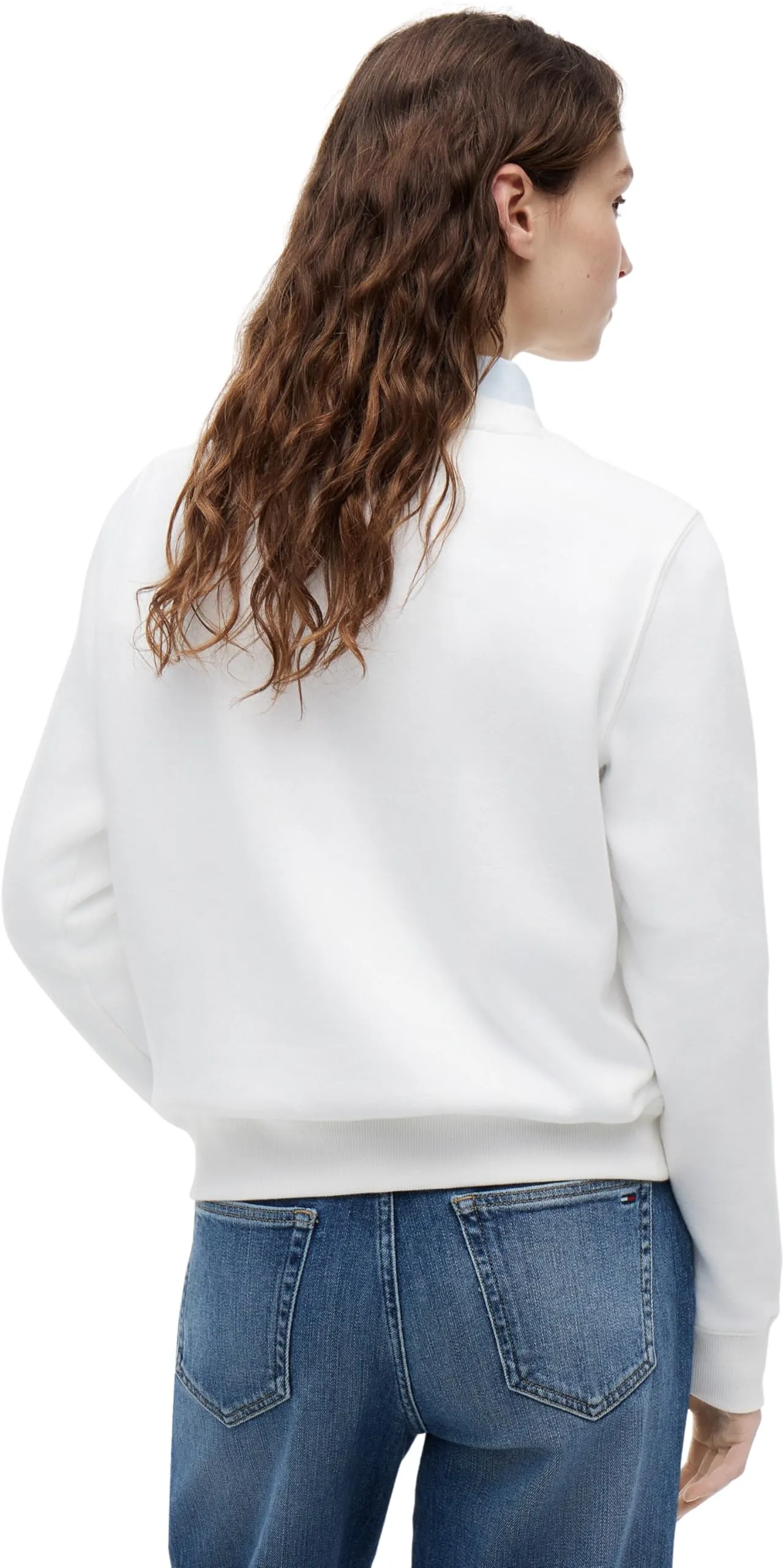 Tommy Jeans Tjw Reg S Flag Crew DW0DW19959 Felpa Pullover Donna Bianco L - immagine 2