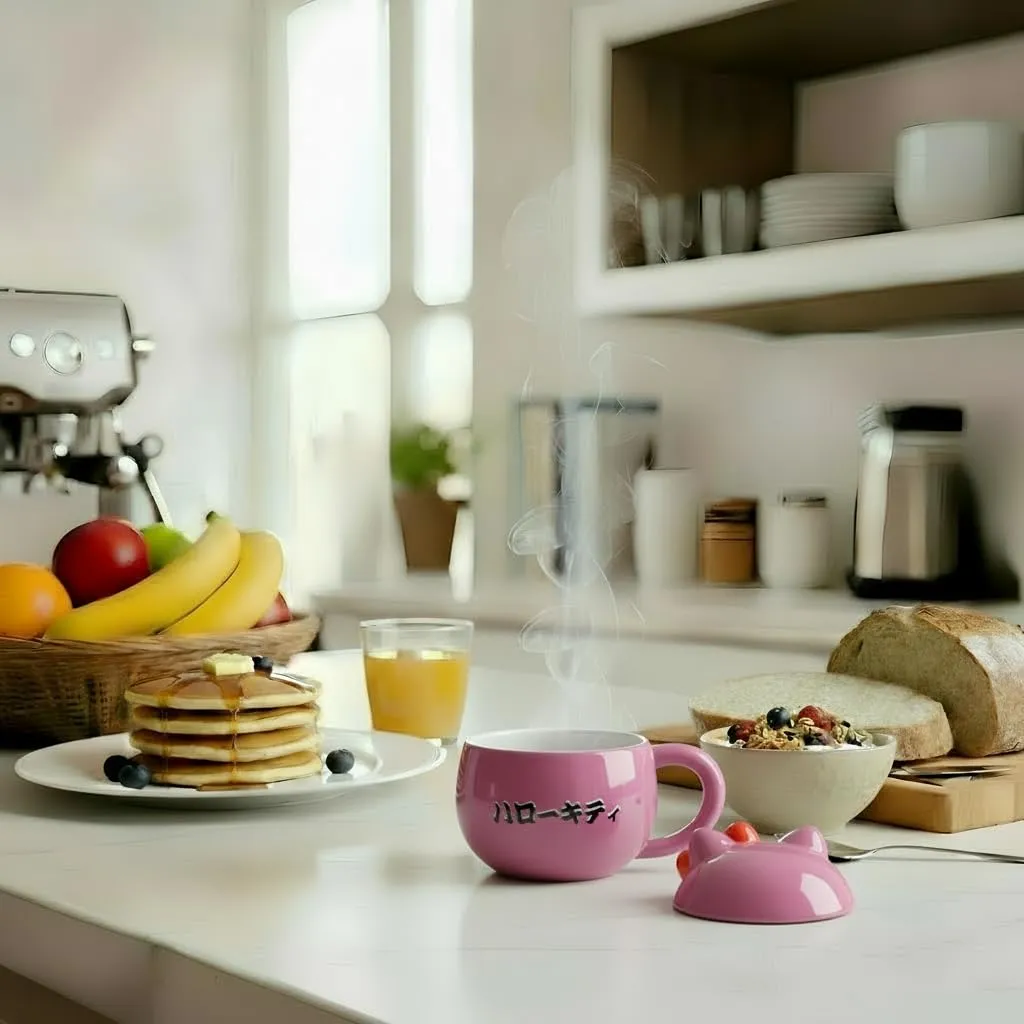 Konix Hello Kitty Tazza in ceramica 3D Daruma - 320 ml - Rosa - immagine 6