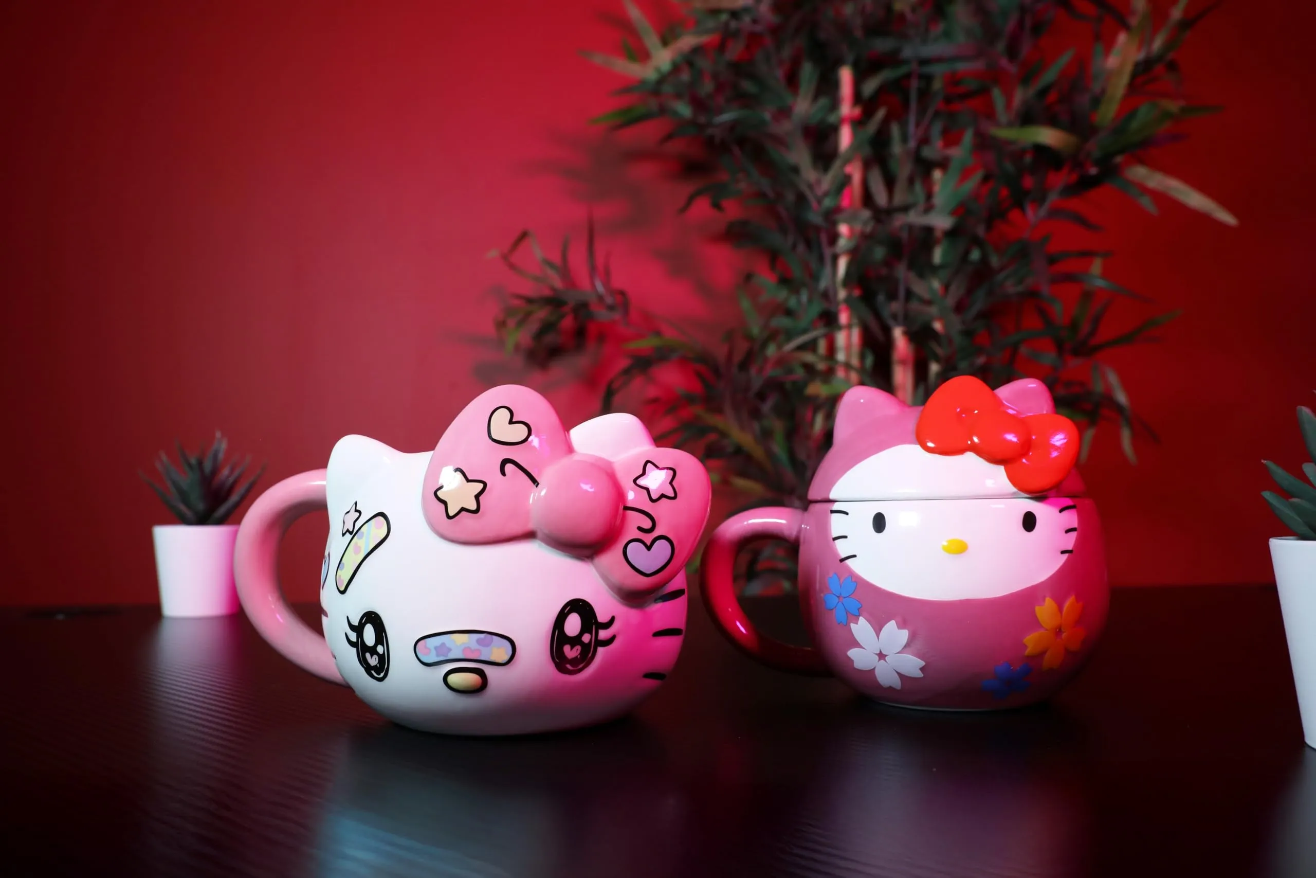 Konix Hello Kitty Tazza in ceramica 3D, 500 ml, Bianco e rosa - immagine 3