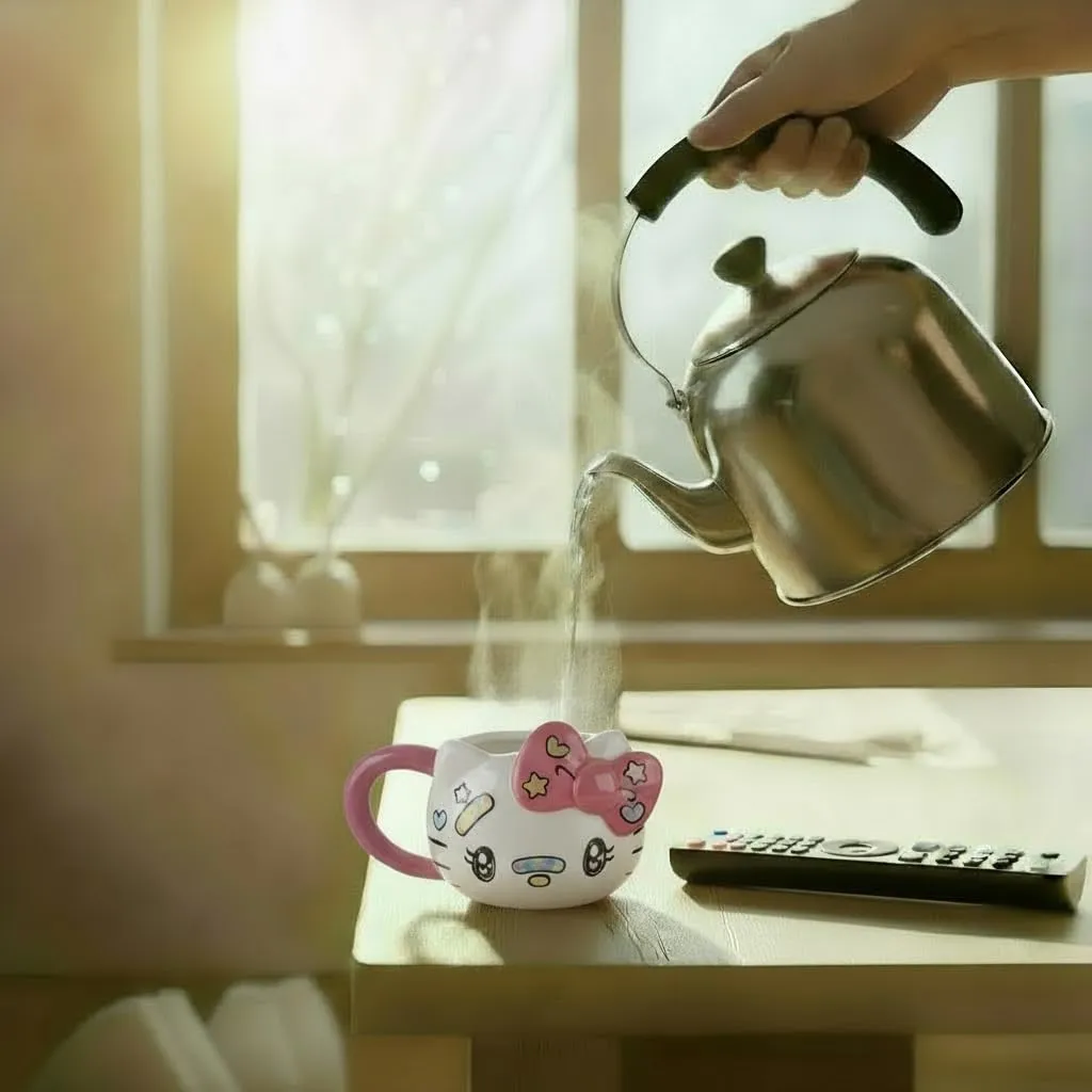 Konix Hello Kitty Tazza in ceramica 3D, 500 ml, Bianco e rosa - immagine 8