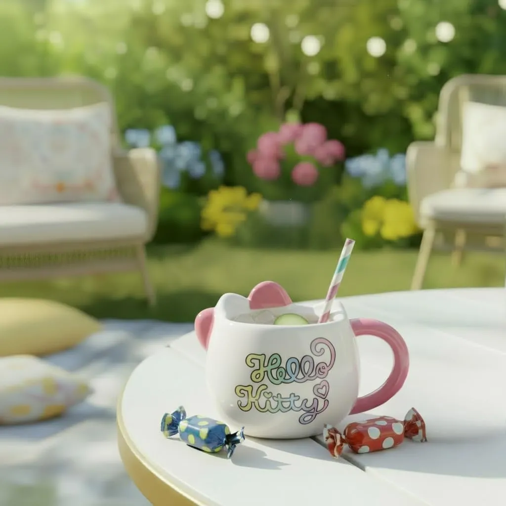 Konix Hello Kitty Tazza in ceramica 3D, 500 ml, Bianco e rosa - immagine 9