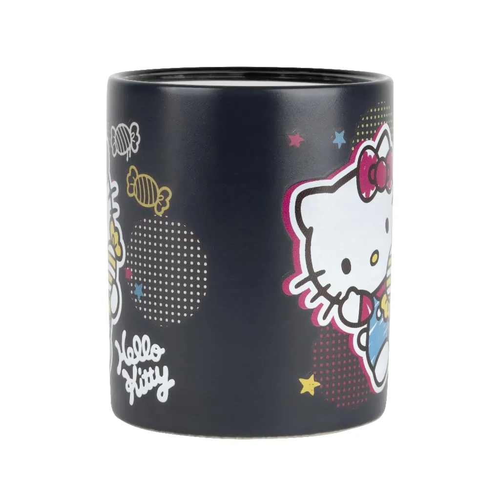 Konix Hello Kitty Tazza Termoreattiva Design Dolci, 320 ml, Nero - immagine 3