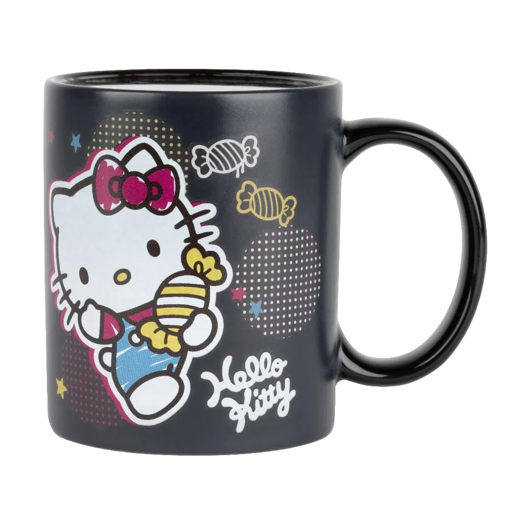 Konix Hello Kitty Tazza Termoreattiva Design Dolci, 320 ml, Nero - immagine 4