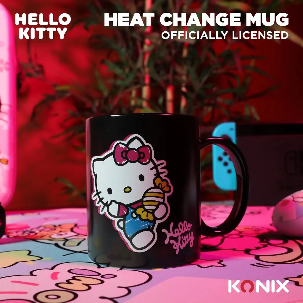 Konix Hello Kitty Tazza Termoreattiva Design Dolci, 320 ml, Nero - immagine 5