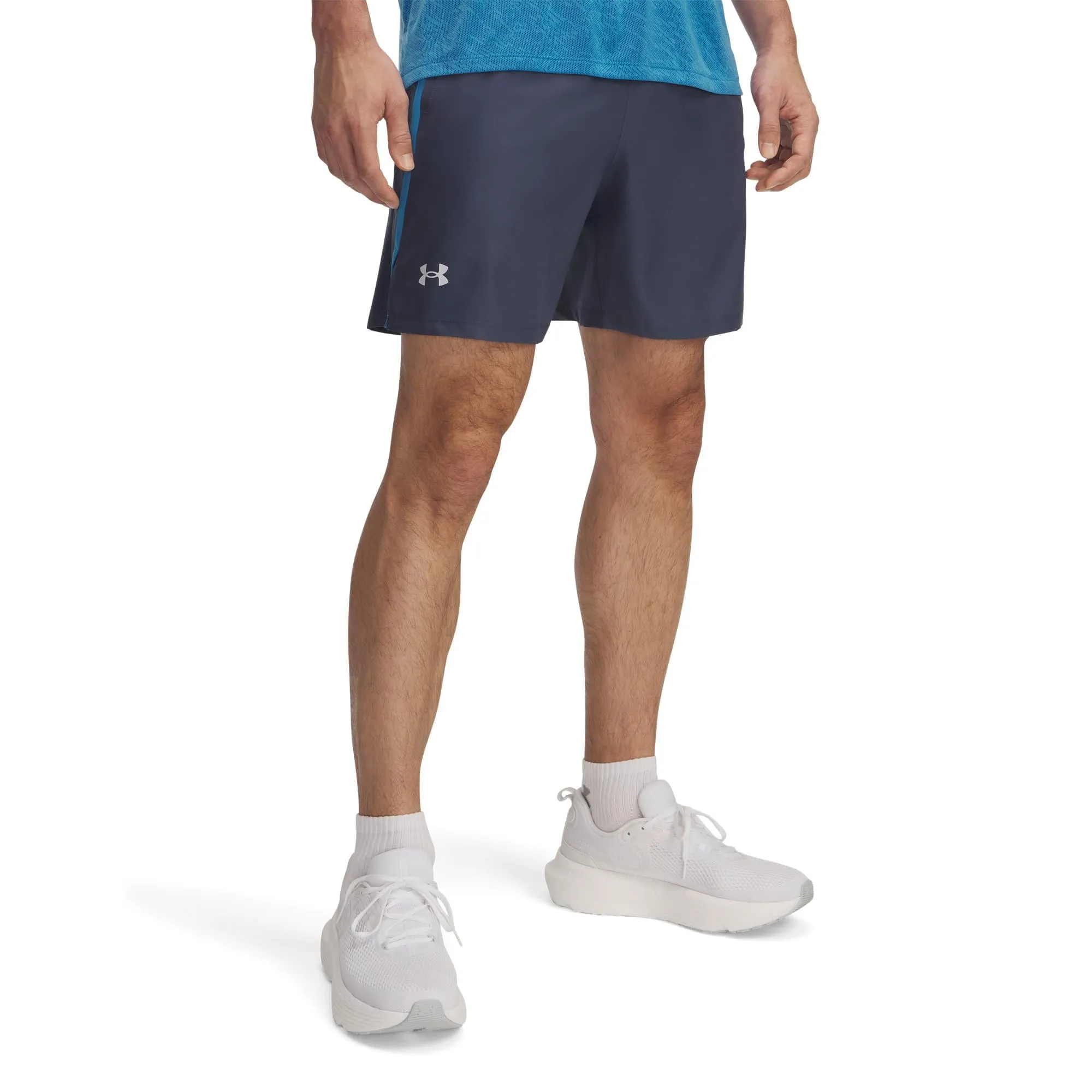 Under Armour Launch Run 7" Pantaloncini da Uomo - Grigio Acquazzone/Blu Etero/Riflettente - immagine 1