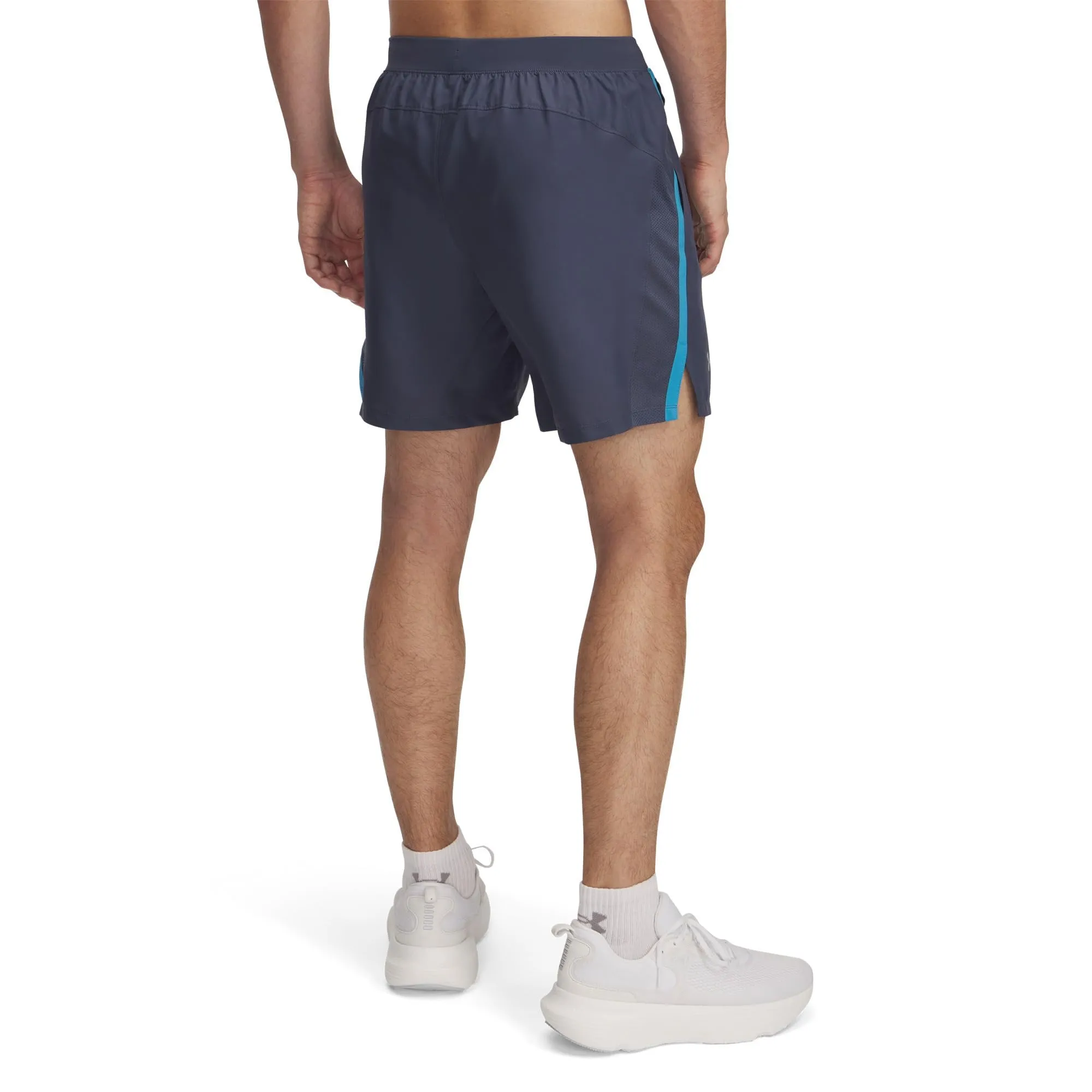 Under Armour Launch Run 7" Pantaloncini da Uomo - Grigio Acquazzone/Blu Etero/Riflettente - immagine 2