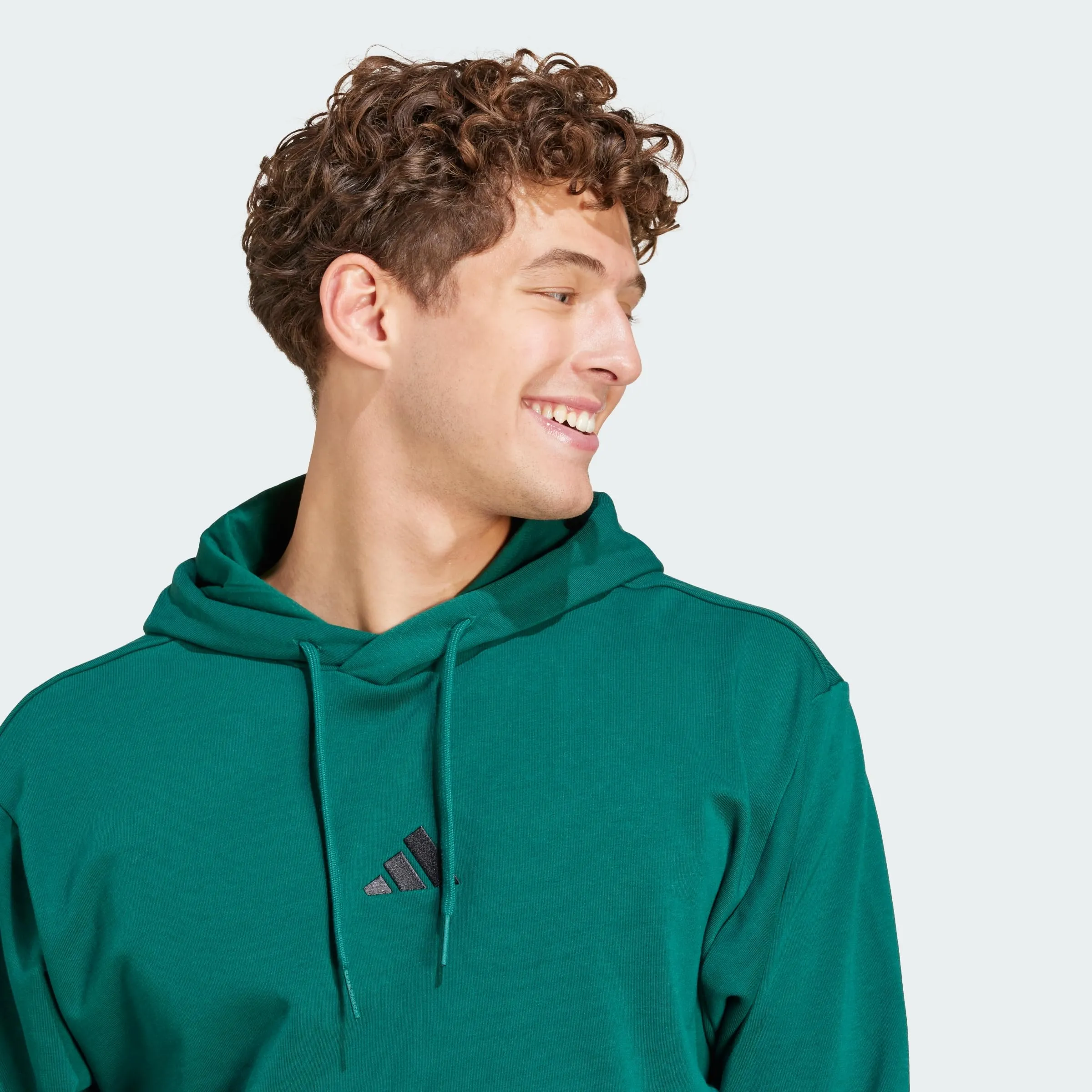 adidas Essentials Feelcozy French Terry Hoodie, Collegiate Green/Black, XS - immagine 3