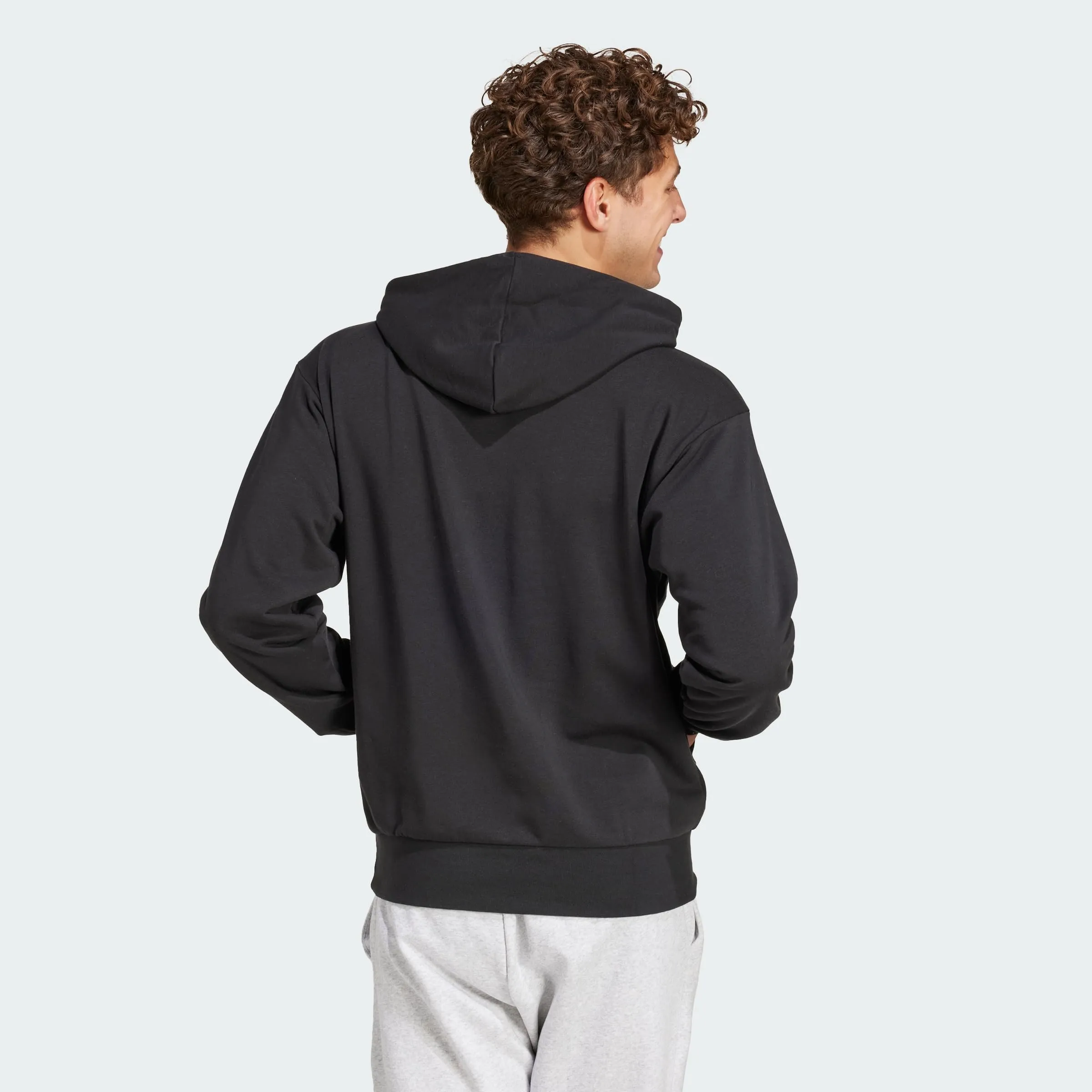 adidas Essentials Feelcozy French Terry Hoodie Sweatshirt - Black/White, XL - immagine 5