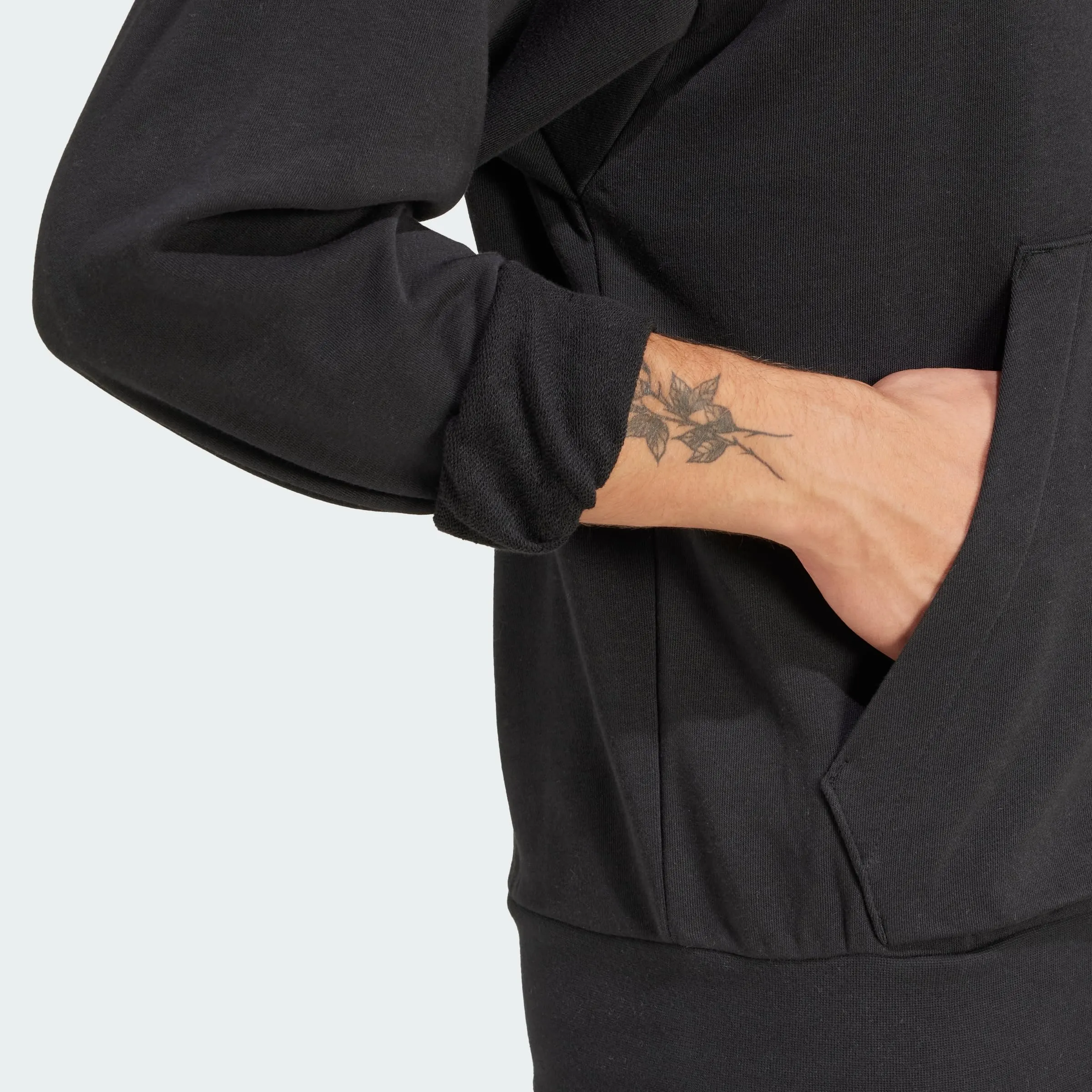 adidas Essentials Feelcozy French Terry Hoodie Sweatshirt, Black/White, XS - immagine 2