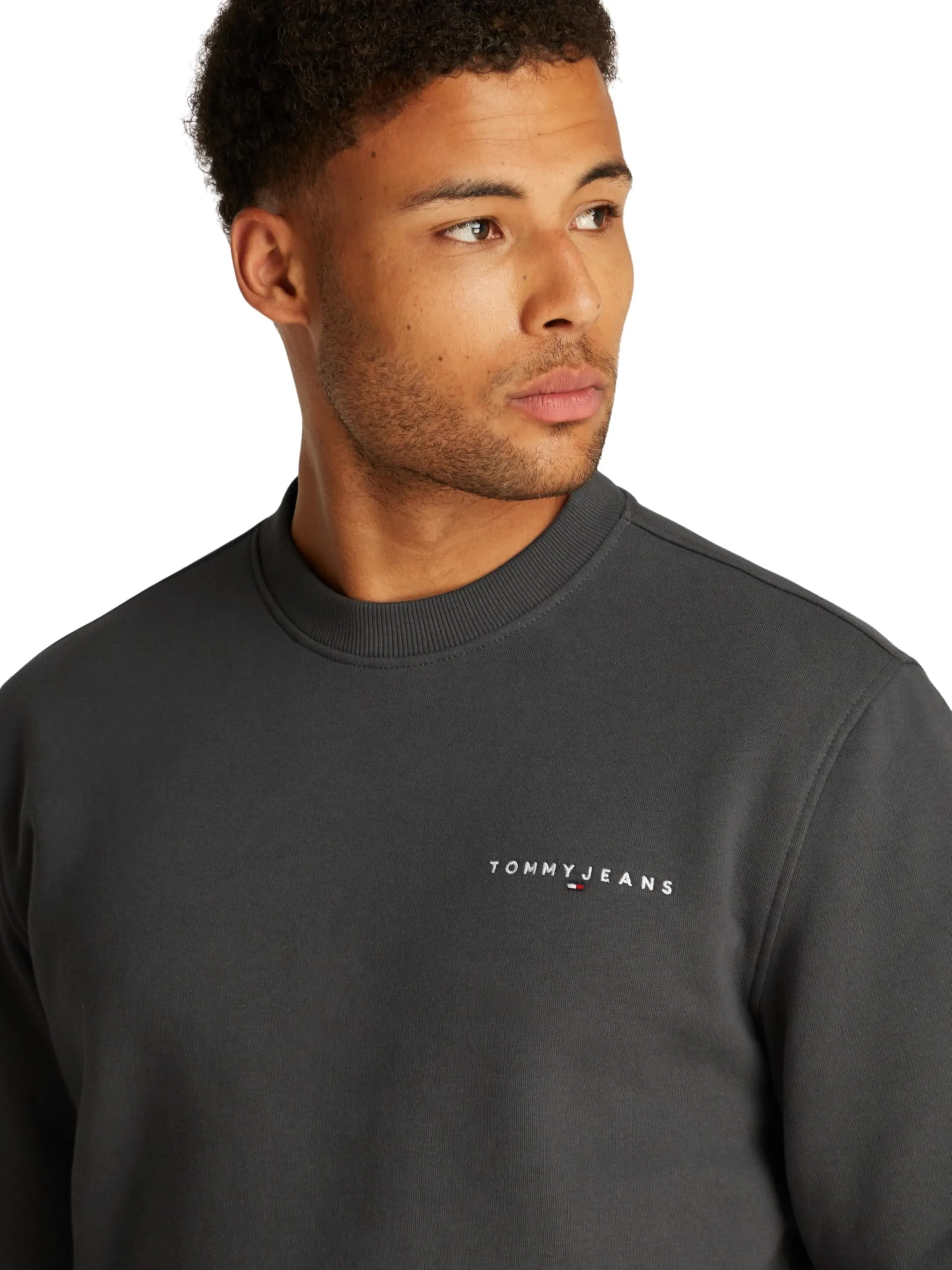 Tommy Jeans Reg Linear Crew Pullover DM0DM20249, Uomo, Washed Black, XXL - immagine 3