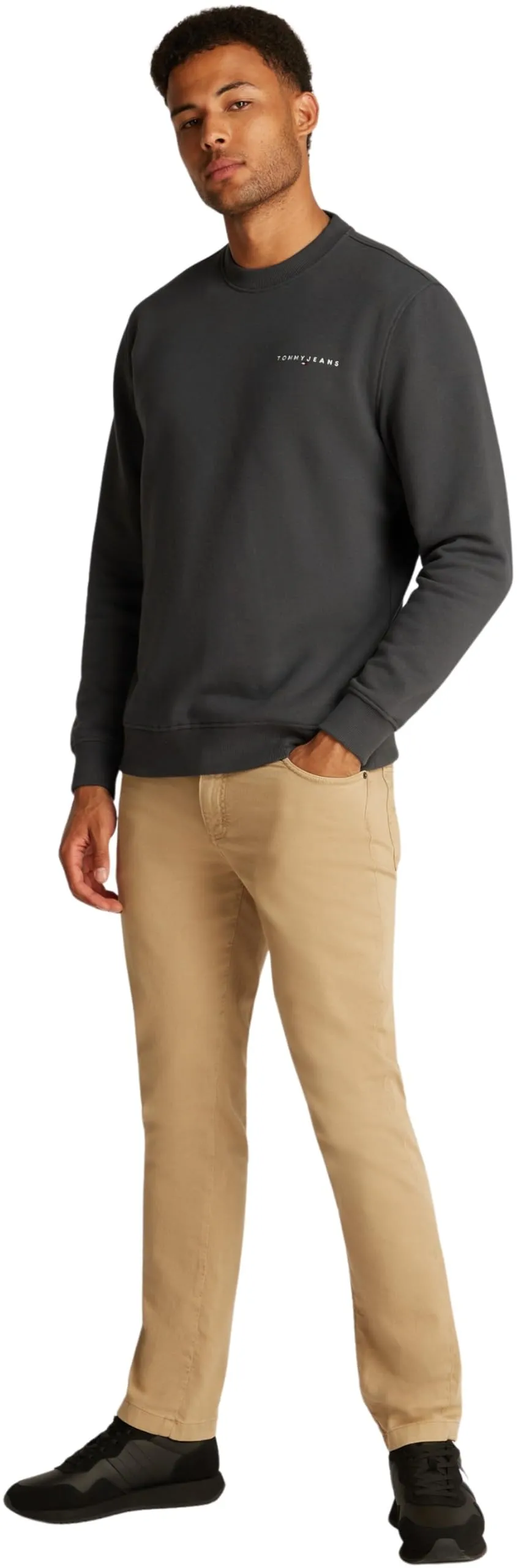 Tommy Jeans Reg Linear Crew Pullover DM0DM20249, Men's, Washed Black, XL - immagine 5