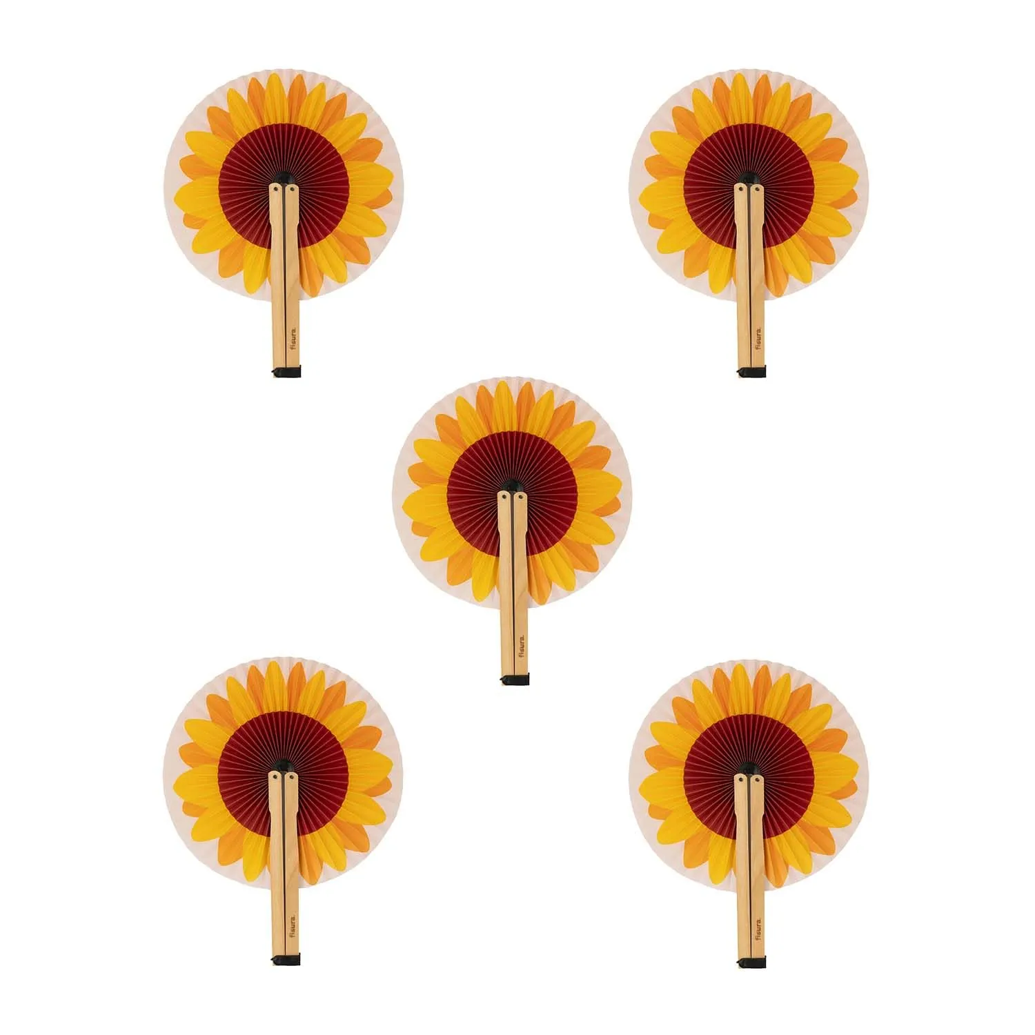 Fisura Ventaglio Rotondo Pieghevole, 20 cm (Girasole, 5 unità) - immagine 1