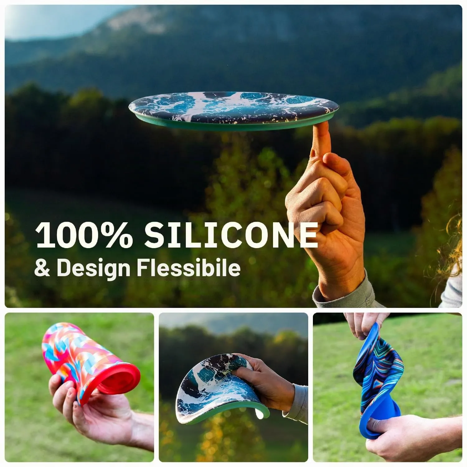 Waboba Wingman Pro Silicone Folding Disc - Flames - immagine 2