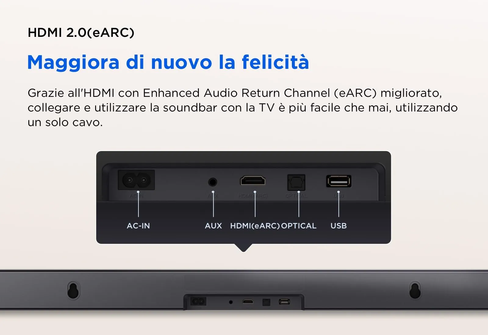 TCL S45HE Soundbar 2.0 Canali, 100W, Dolby Atmos, DTS Virtual:X, Bluetooth 5.2, HDMI eARC - immagine 6