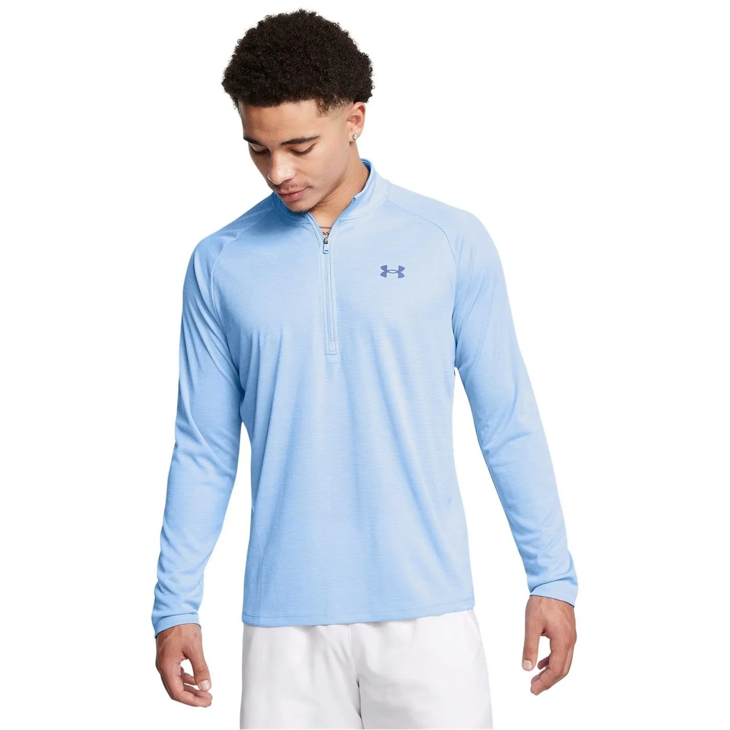 Under Armour Tech Textured 1/2 Zip Long Sleeve - Blue - L - immagine 2