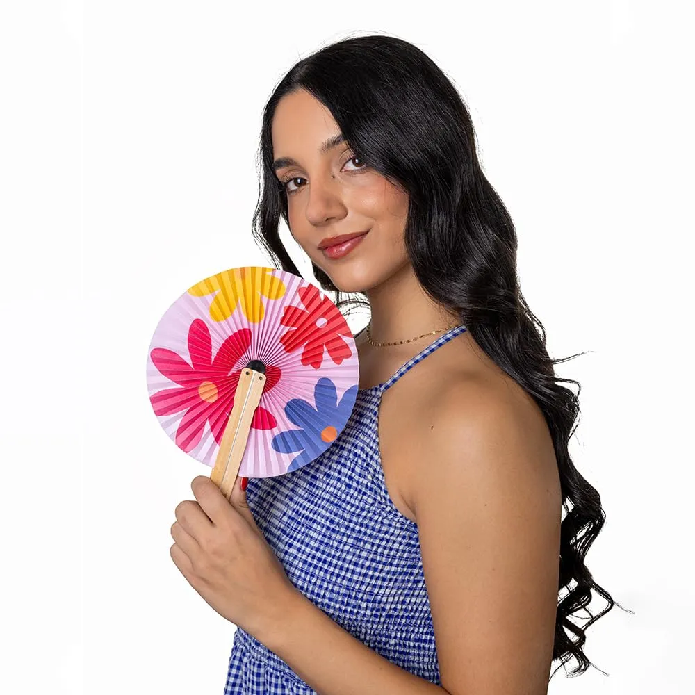 Fisura Ventaglio rotondo pieghevole, 20 cm (Fiori, 3 unità) - immagine 3