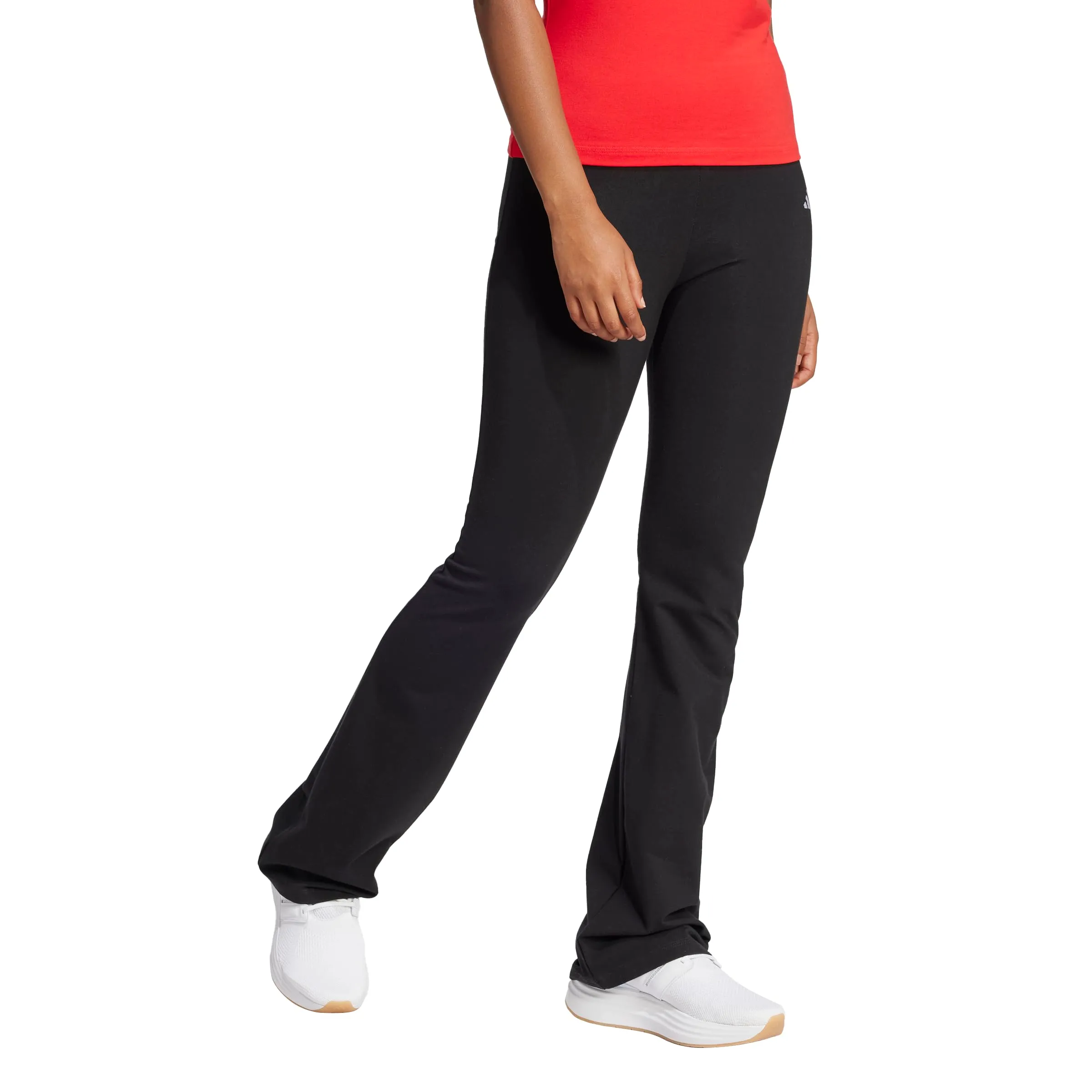 Adidas Essentials Collant da Donna con Logo Piccolo, Nero/Bianco, L - immagine 3