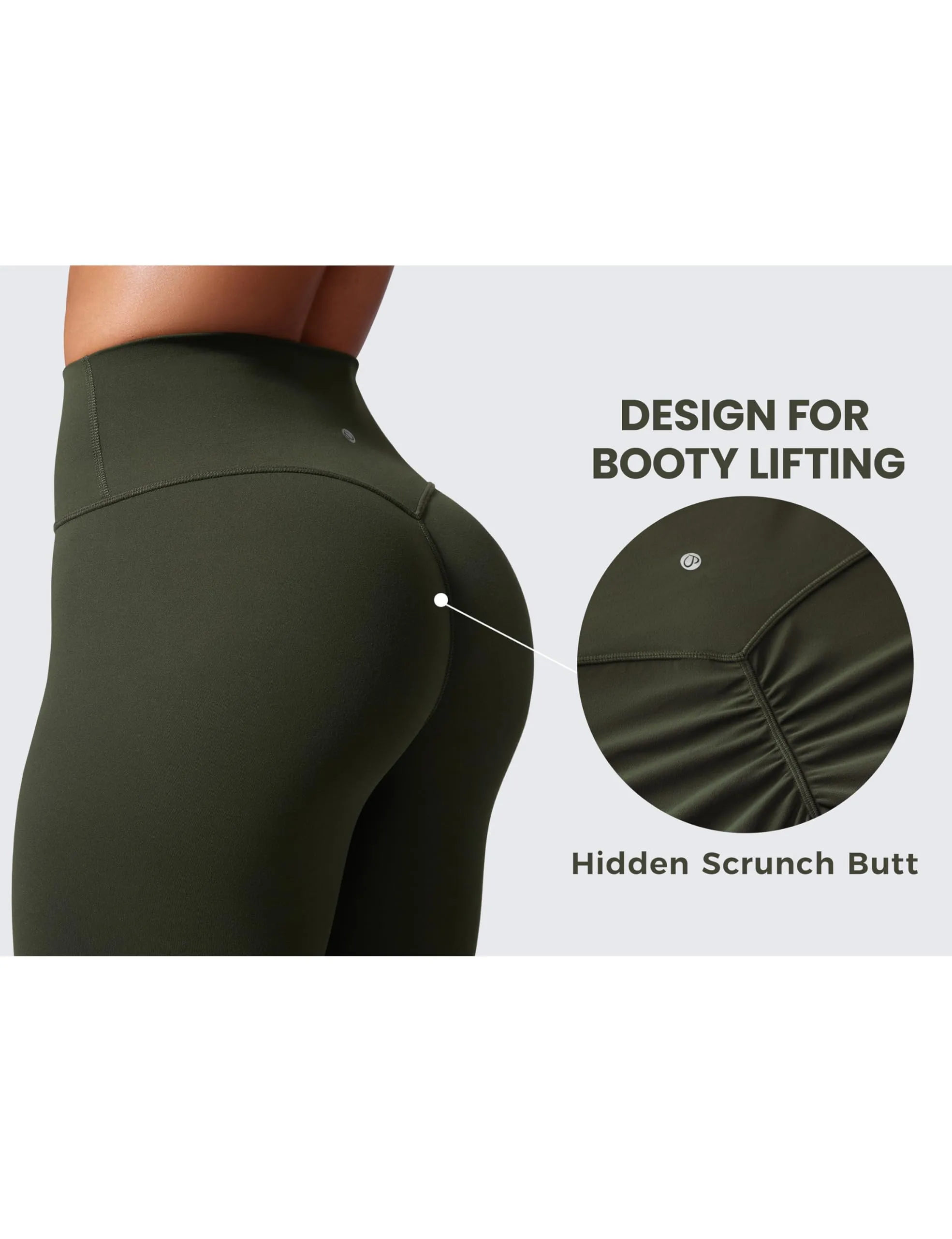 CRZ YOGA Secretsculpt Pilates Leggings 64cm Verde Oliva 46 - immagine 5