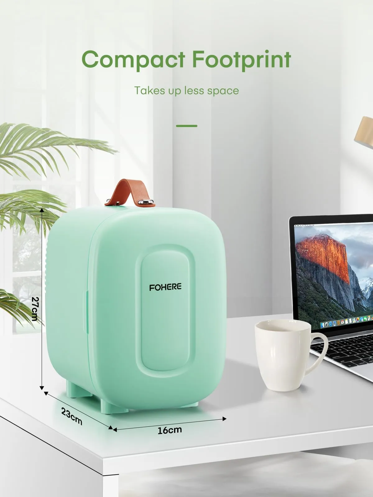 FOHERE Mini Frigo 5L 220V CA/12V CC, Verde - immagine 7