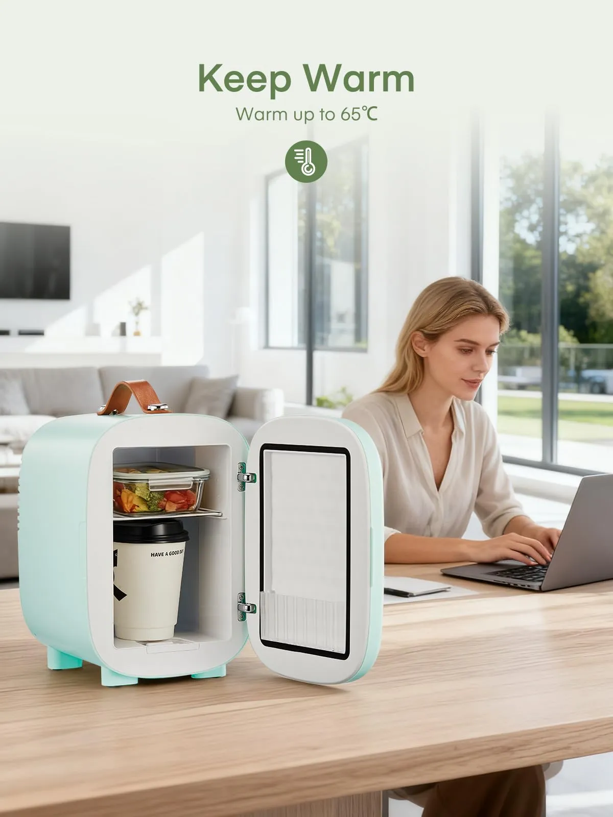 FOHERE Mini Frigo 5L 220V CA/12V CC, Verde - immagine 9