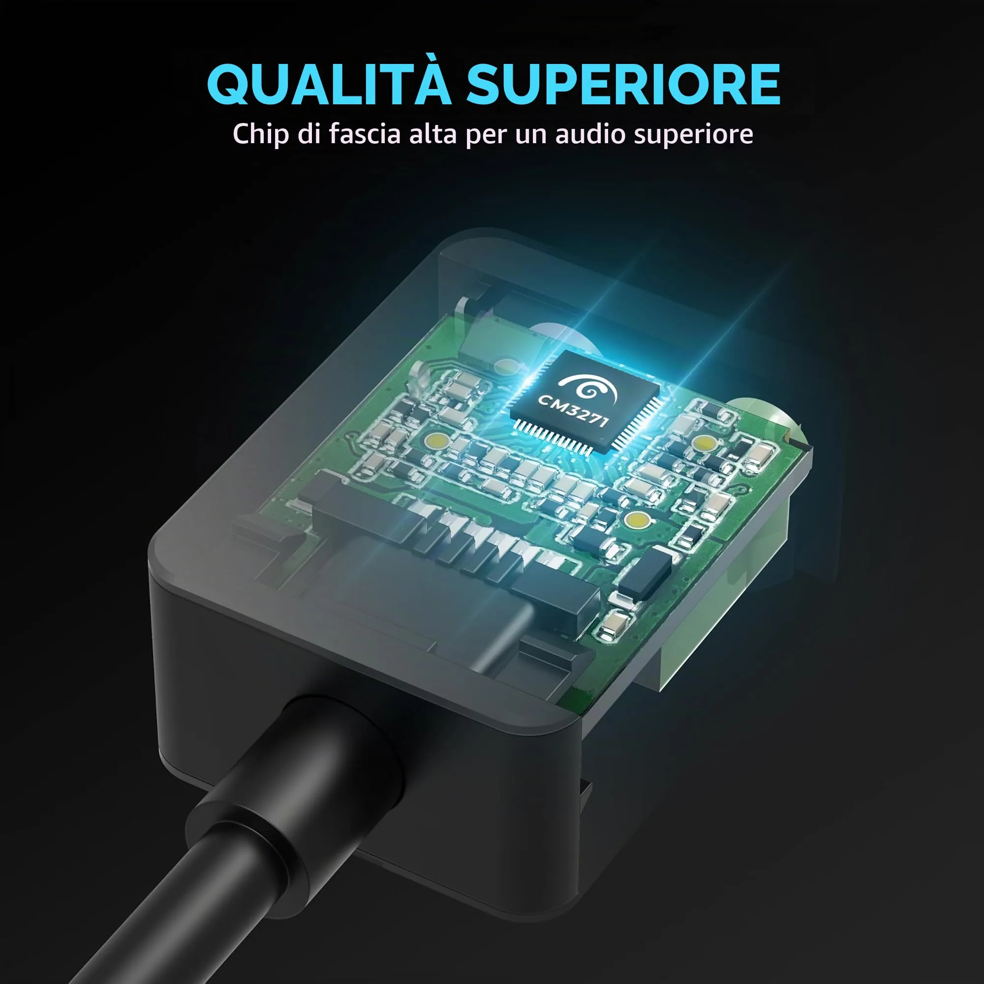 Sabrent Adattatore Audio USB Tipo C, 24-bit/96 kHz, Doppio Jack 3,5 mm per Microfono e Stereo, Alluminio, AU-UCMA - immagine 6